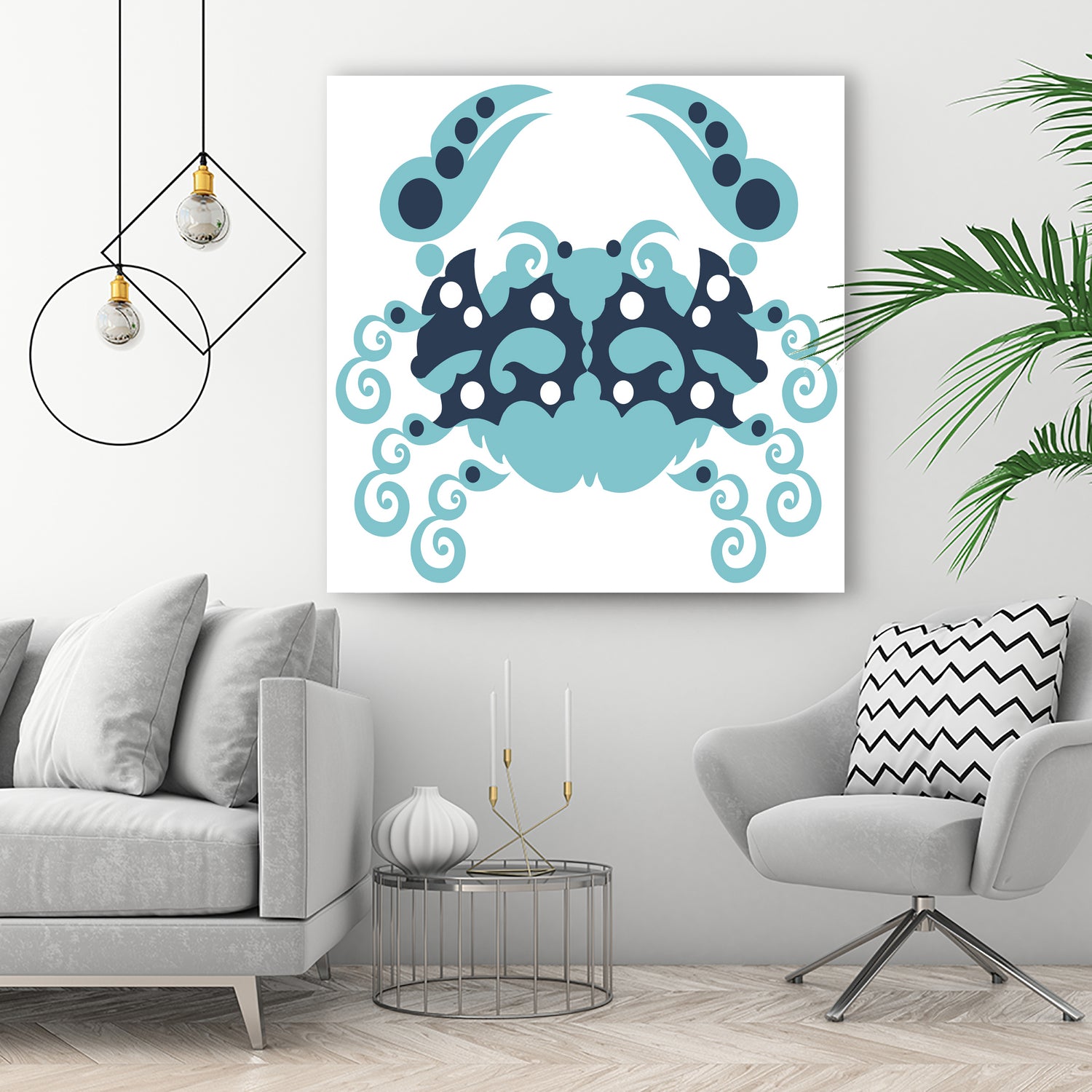 AMALFI CRAB WHITE by Thomas Fernez on GIANT ART - blue character design