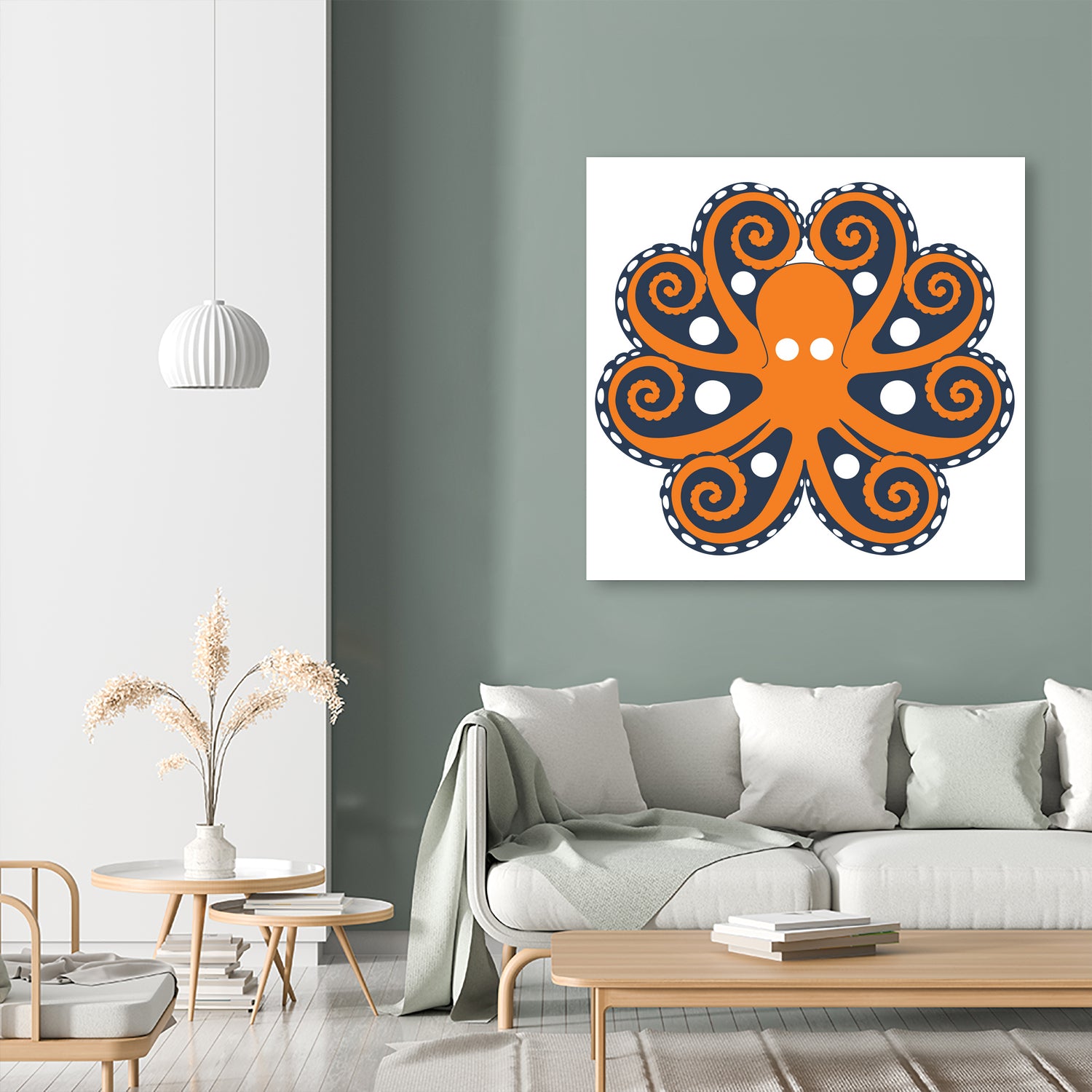 AMALFI OCTOPUS by Thomas Fernez on GIANT ART - orange digital drawing