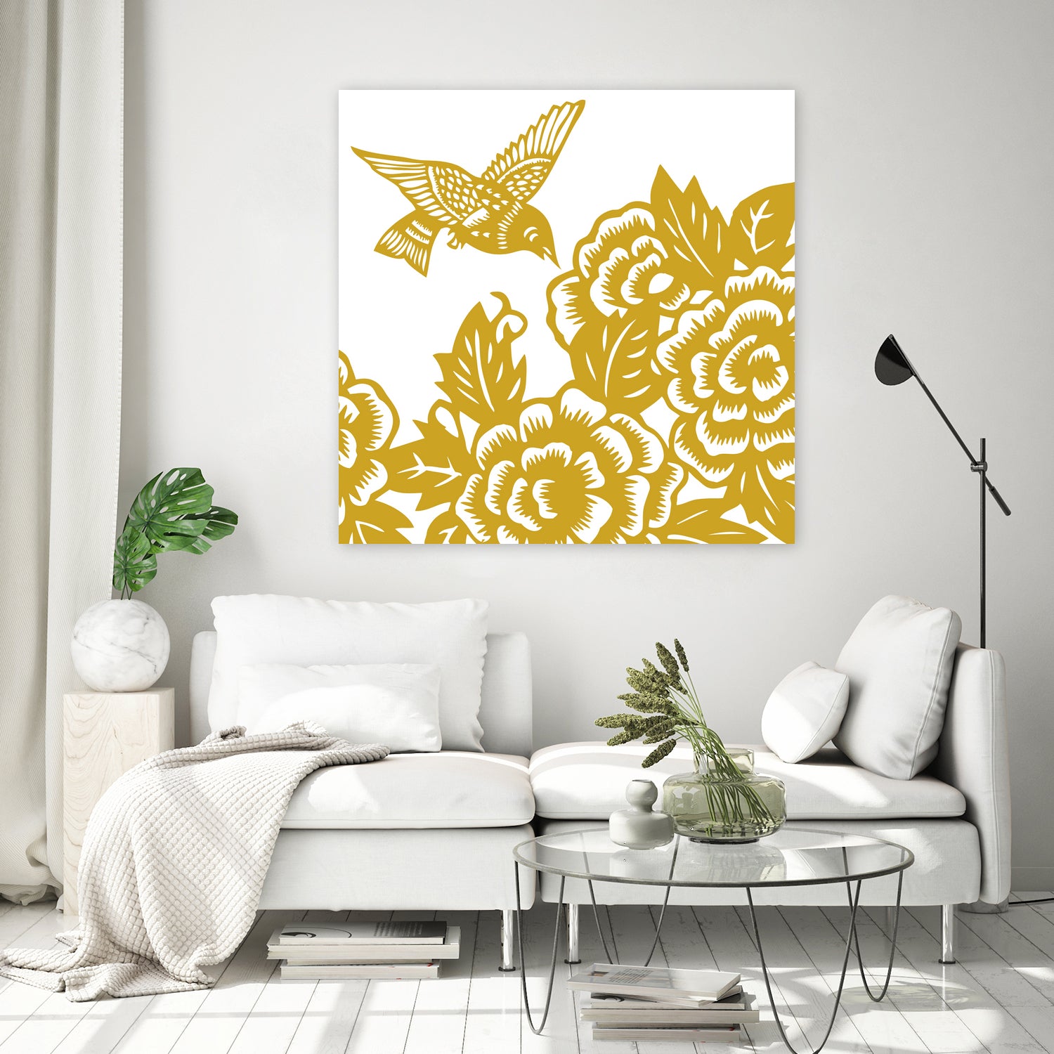 HUMMINGBIRD GOLD by Thomas Fernez on GIANT ART - yellow digital painting