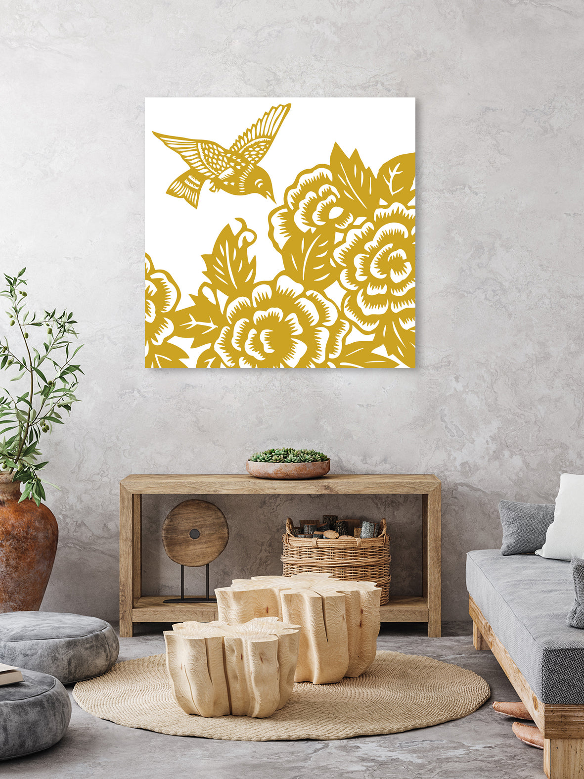 HUMMINGBIRD GOLD by Thomas Fernez on GIANT ART - yellow digital painting