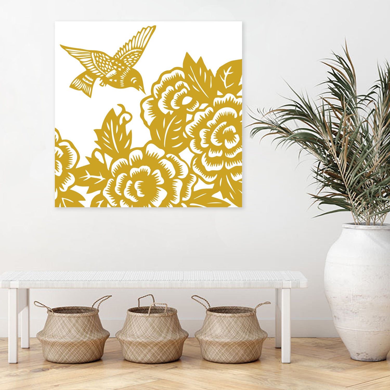 HUMMINGBIRD GOLD by Thomas Fernez on GIANT ART - yellow digital painting