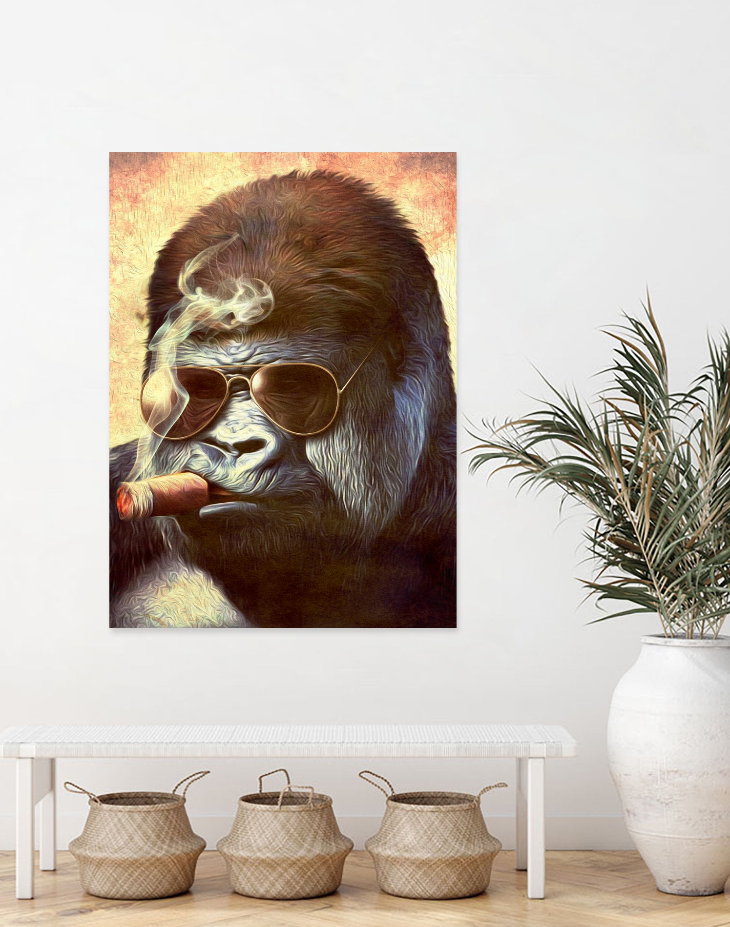 Gorilla In The Mist by Andrew Treherne on GIANT ART - brown digital painting