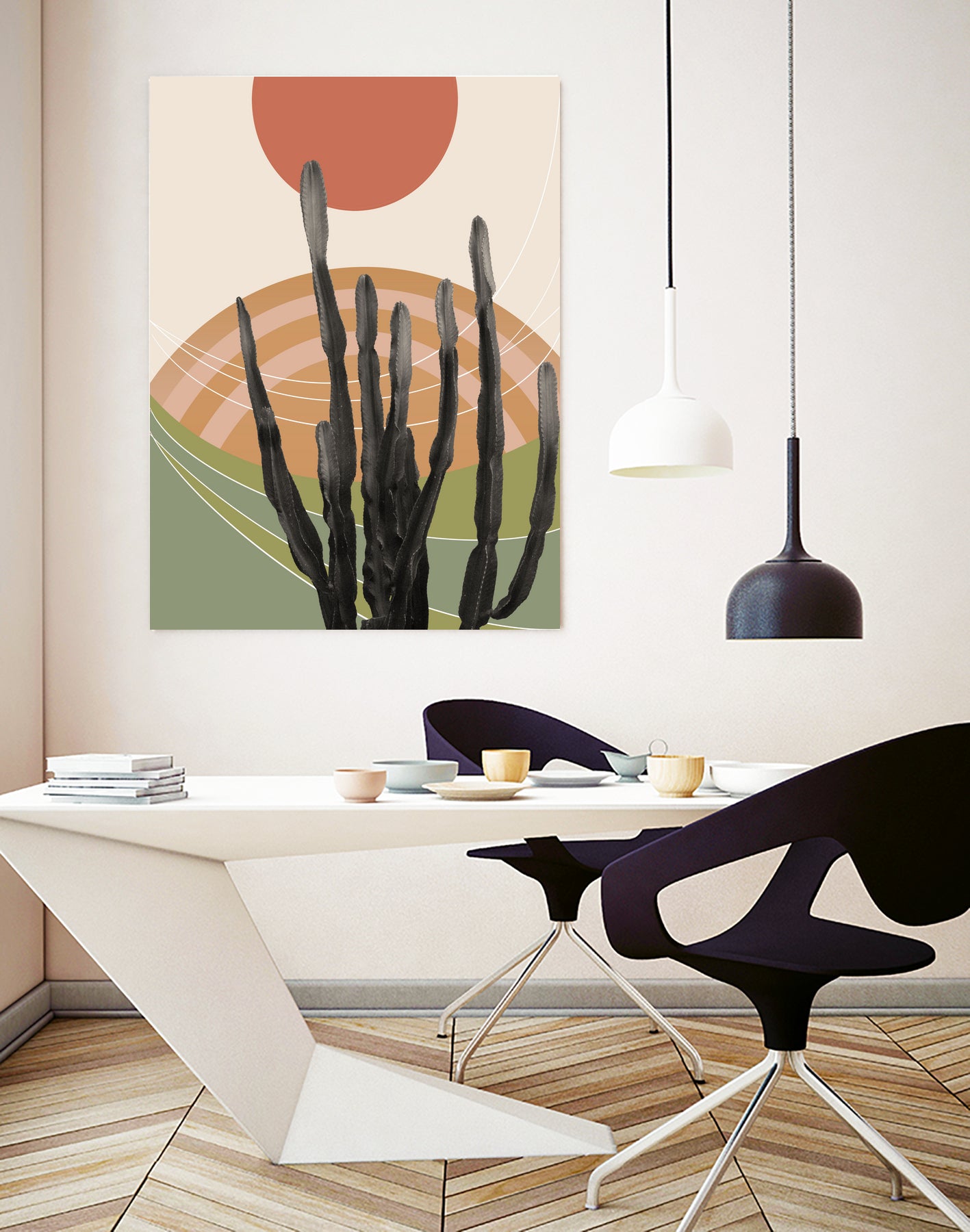 Cactus in the Desert #3 #tropical #wall #art by Anita & Bella Jantz on GIANT ART - orange digital drawing
