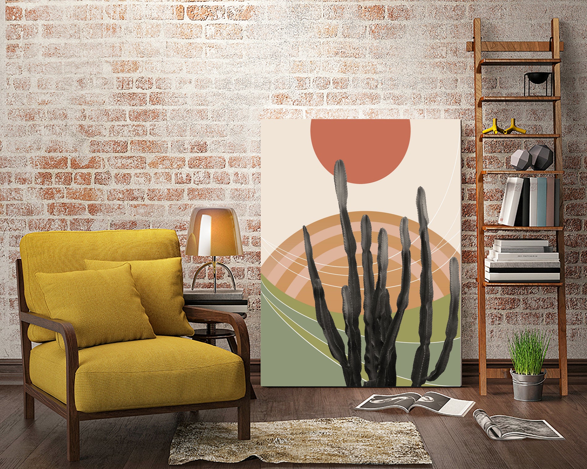 Cactus in the Desert #3 #tropical #wall #art by Anita & Bella Jantz on GIANT ART - orange digital drawing