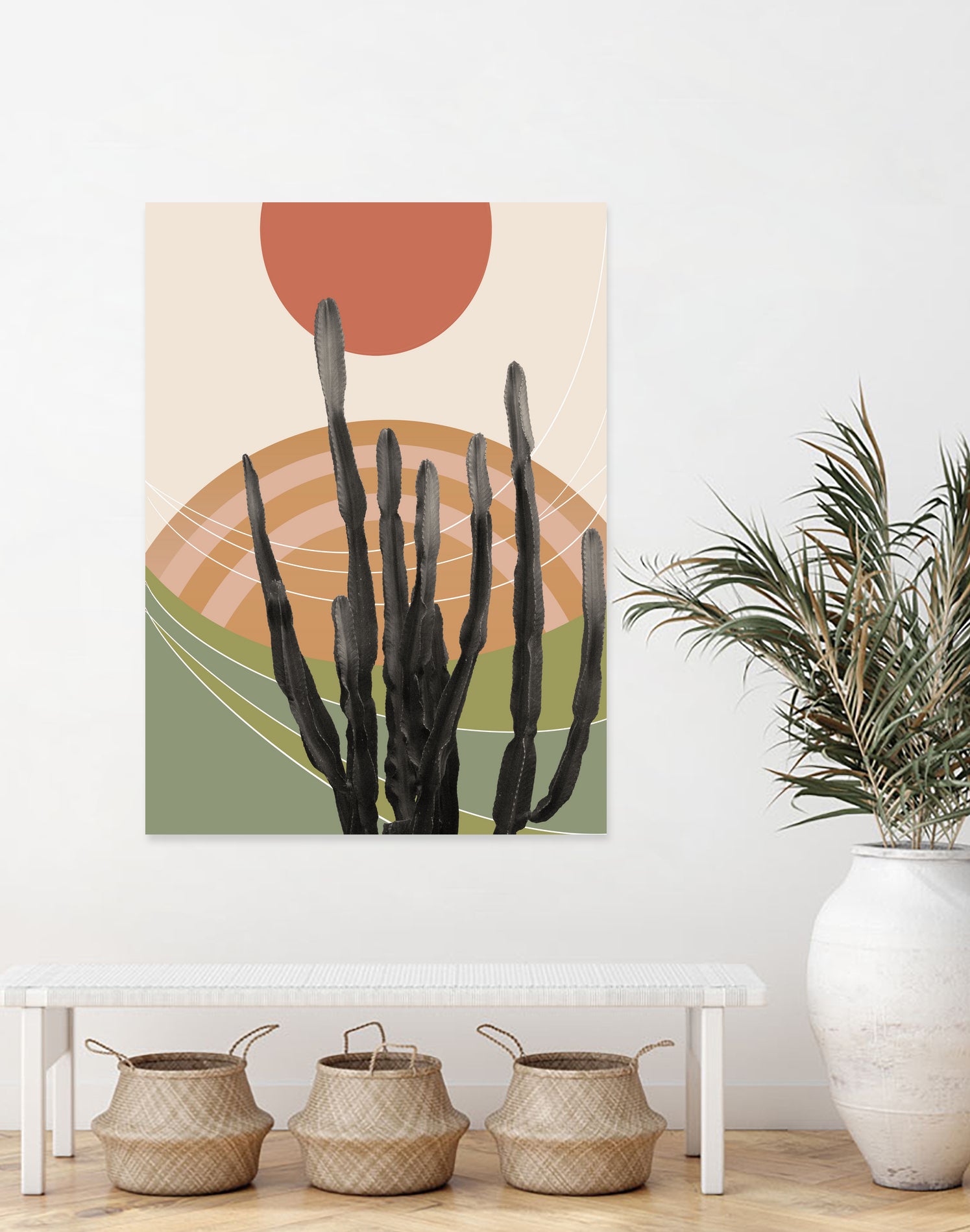 Cactus in the Desert #3 #tropical #wall #art by Anita & Bella Jantz on GIANT ART - orange digital drawing