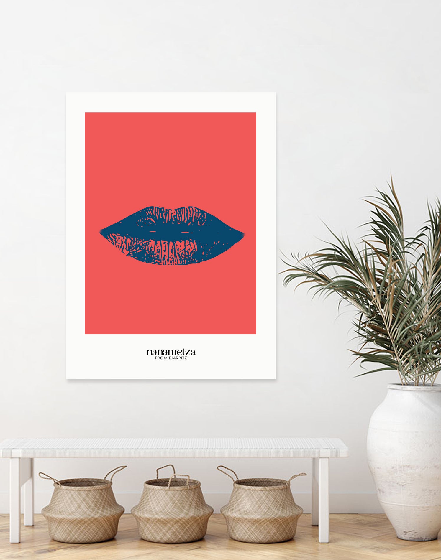 Bleu lips by Nanametza Biarritz on GIANT ART - pink digital drawing
