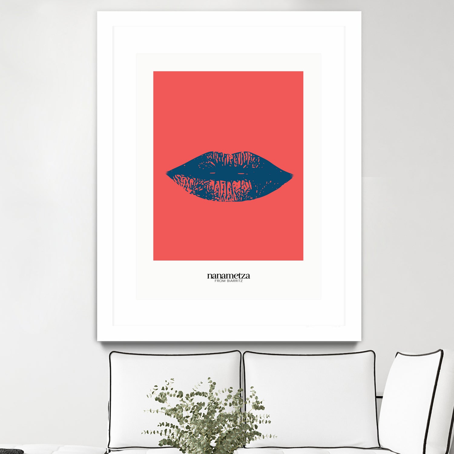 Bleu lips by Nanametza Biarritz on GIANT ART - pink digital drawing