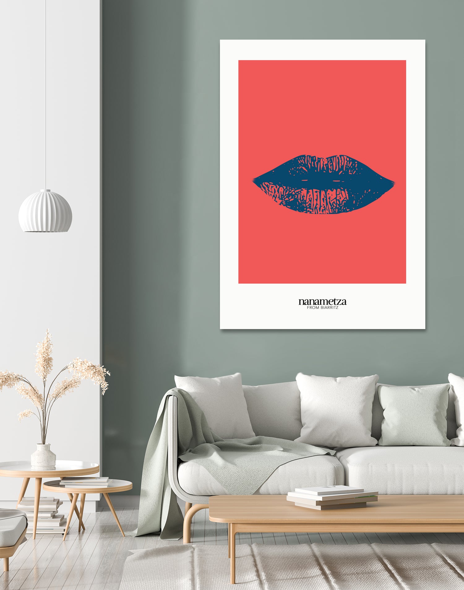 Bleu lips by Nanametza Biarritz on GIANT ART - pink digital drawing