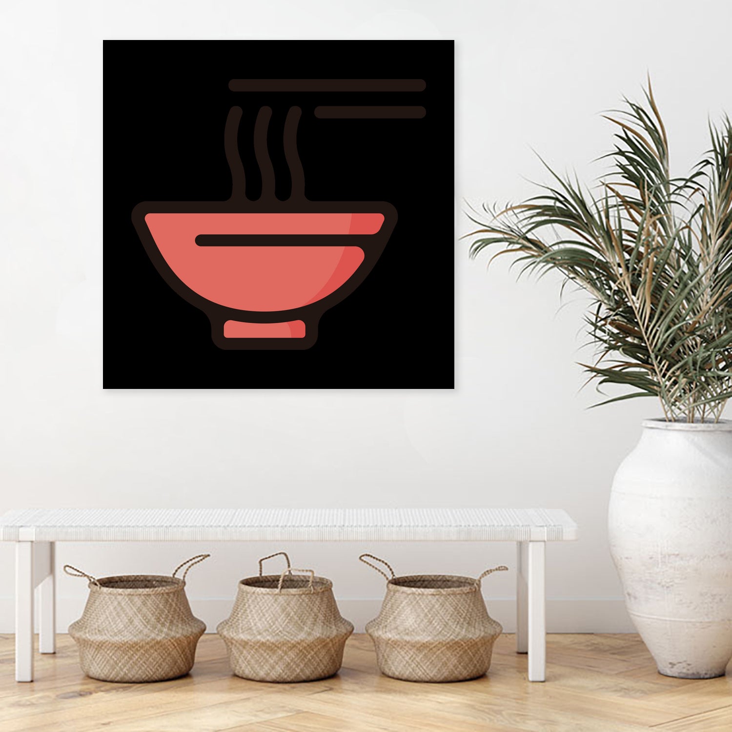 Ramen : Minimalistic icon series by Satoshi Kikyo on GIANT ART - red digital painting