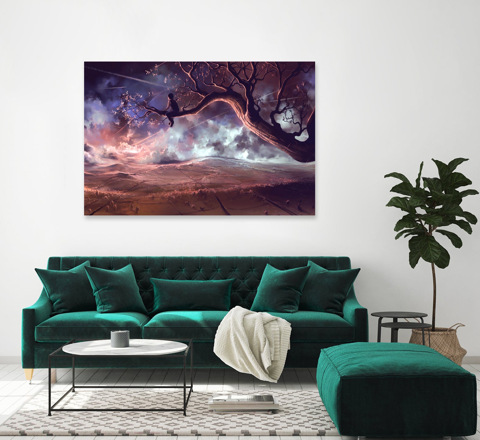 Scars-in-the-sky by Cyril Rolando on GIANT ART - fuchsia digital painting