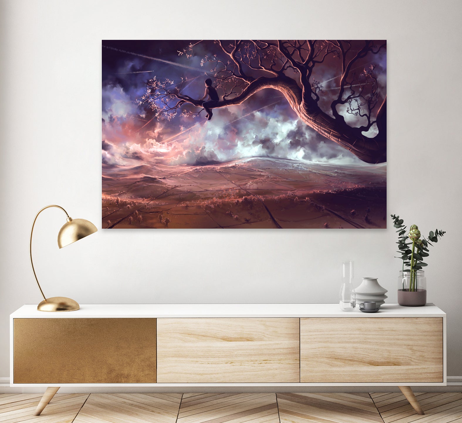 Scars-in-the-sky by Cyril Rolando on GIANT ART - fuchsia digital painting