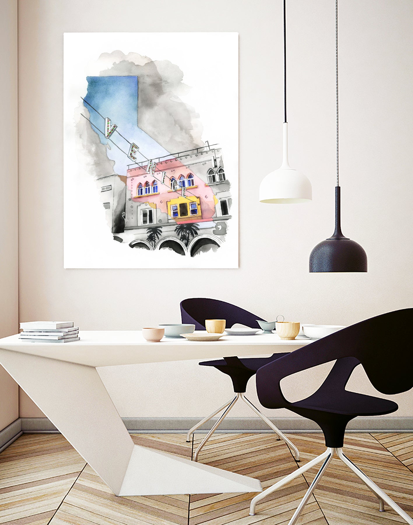 Venice, CA by Heather Perry on GIANT ART - gray mixed media