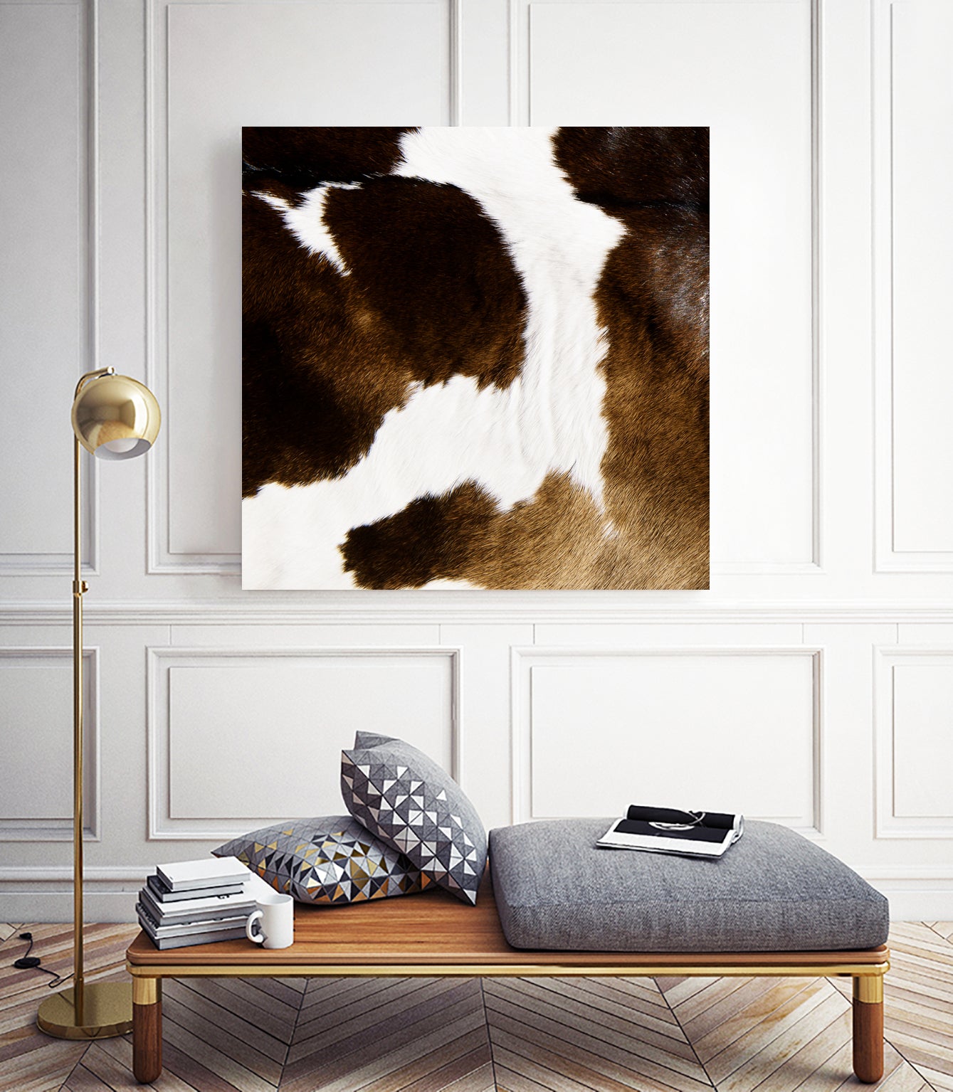 Beautiful Highland Cow Cowhide by Neli Dimitrova on GIANT ART - brown photo manipulation