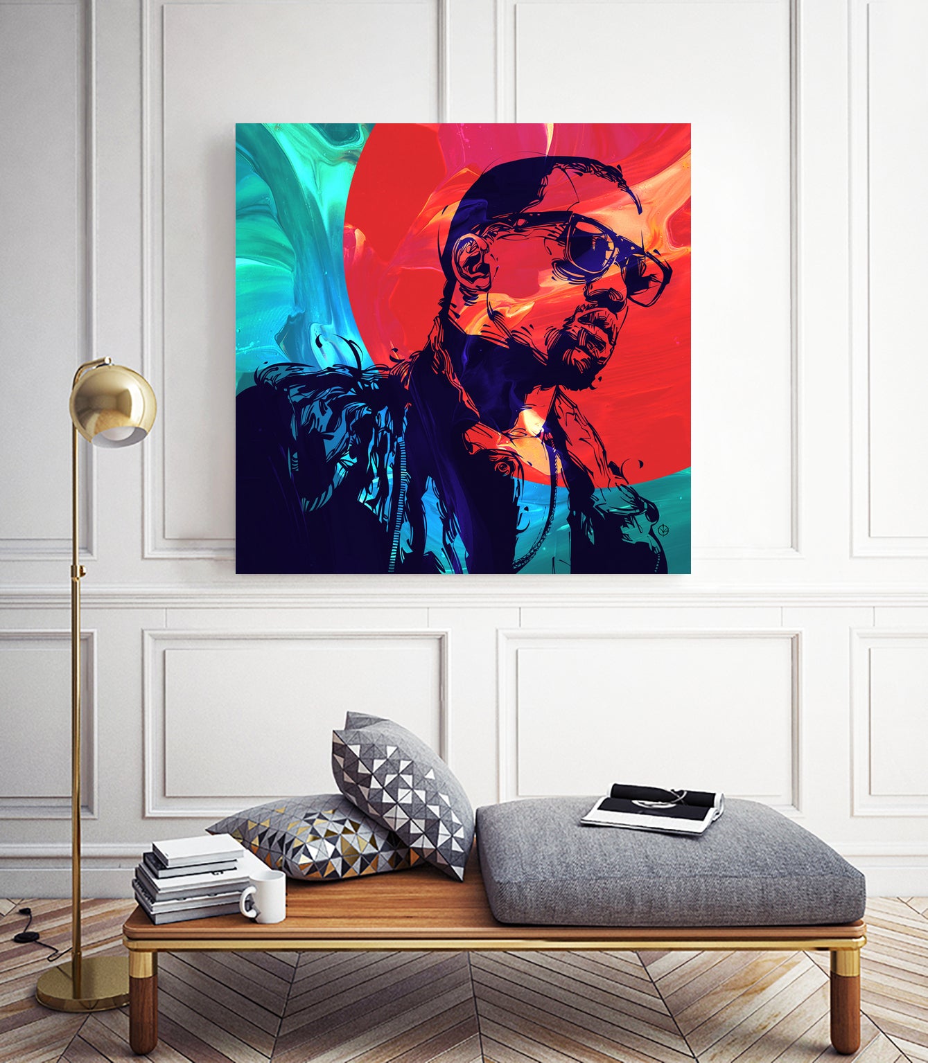 Kanye West by Nikita Abakumov on GIANT ART - red digital painting