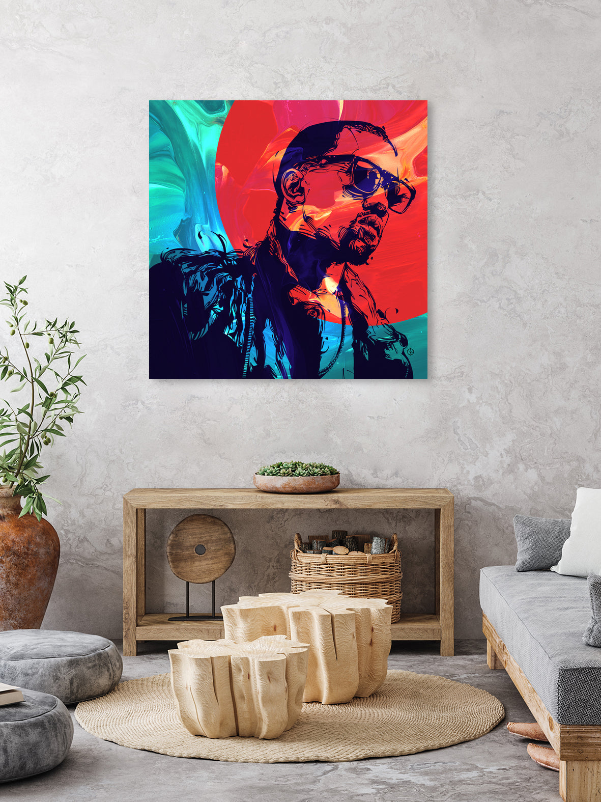 Kanye West by Nikita Abakumov on GIANT ART - red digital painting