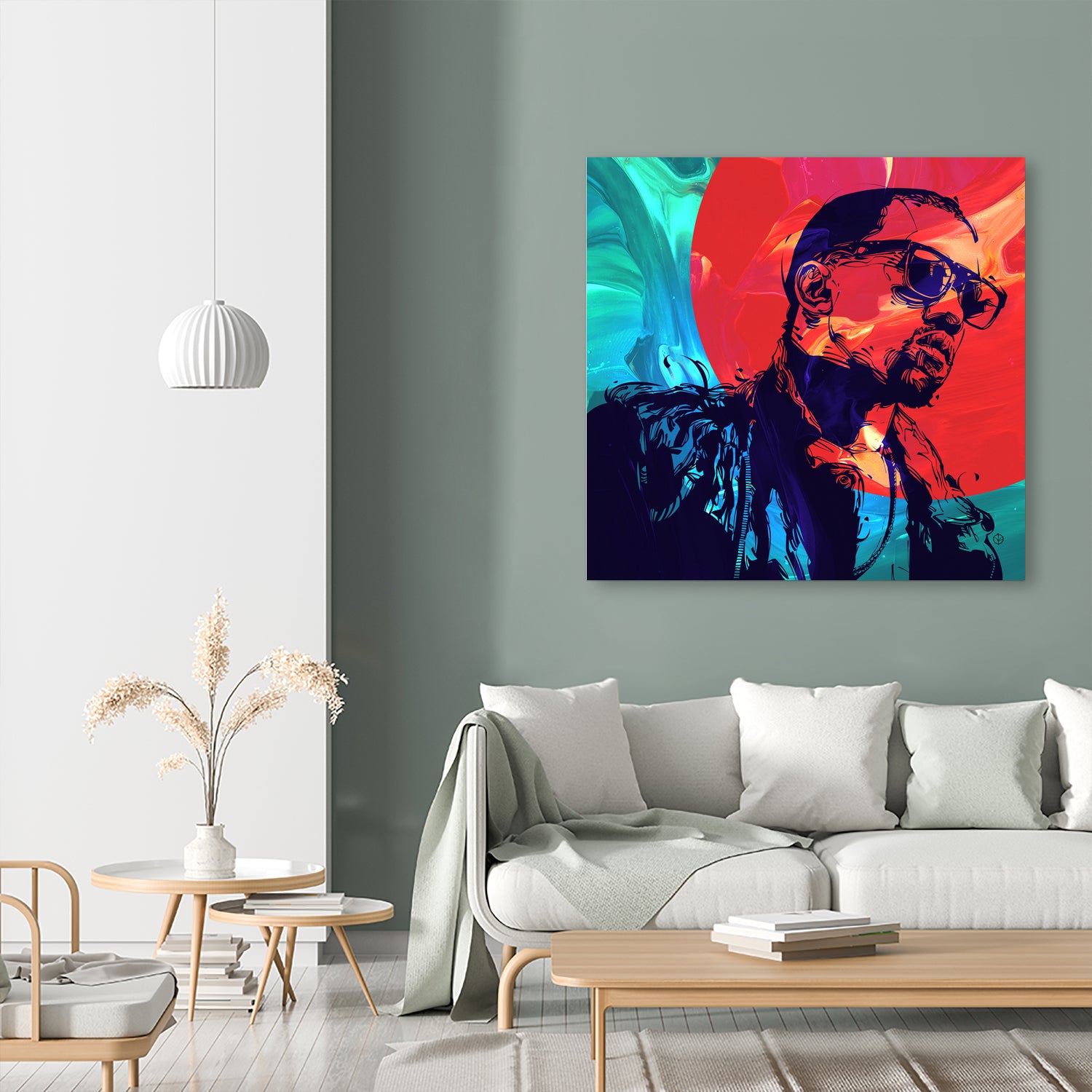 Kanye West by Nikita Abakumov on GIANT ART - red digital painting