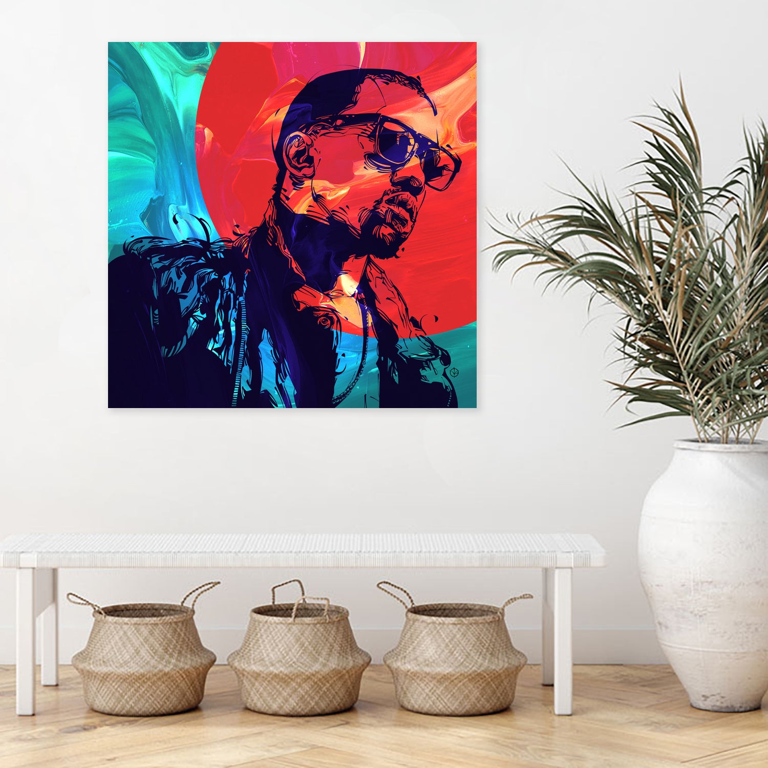Kanye West by Nikita Abakumov on GIANT ART - red digital painting
