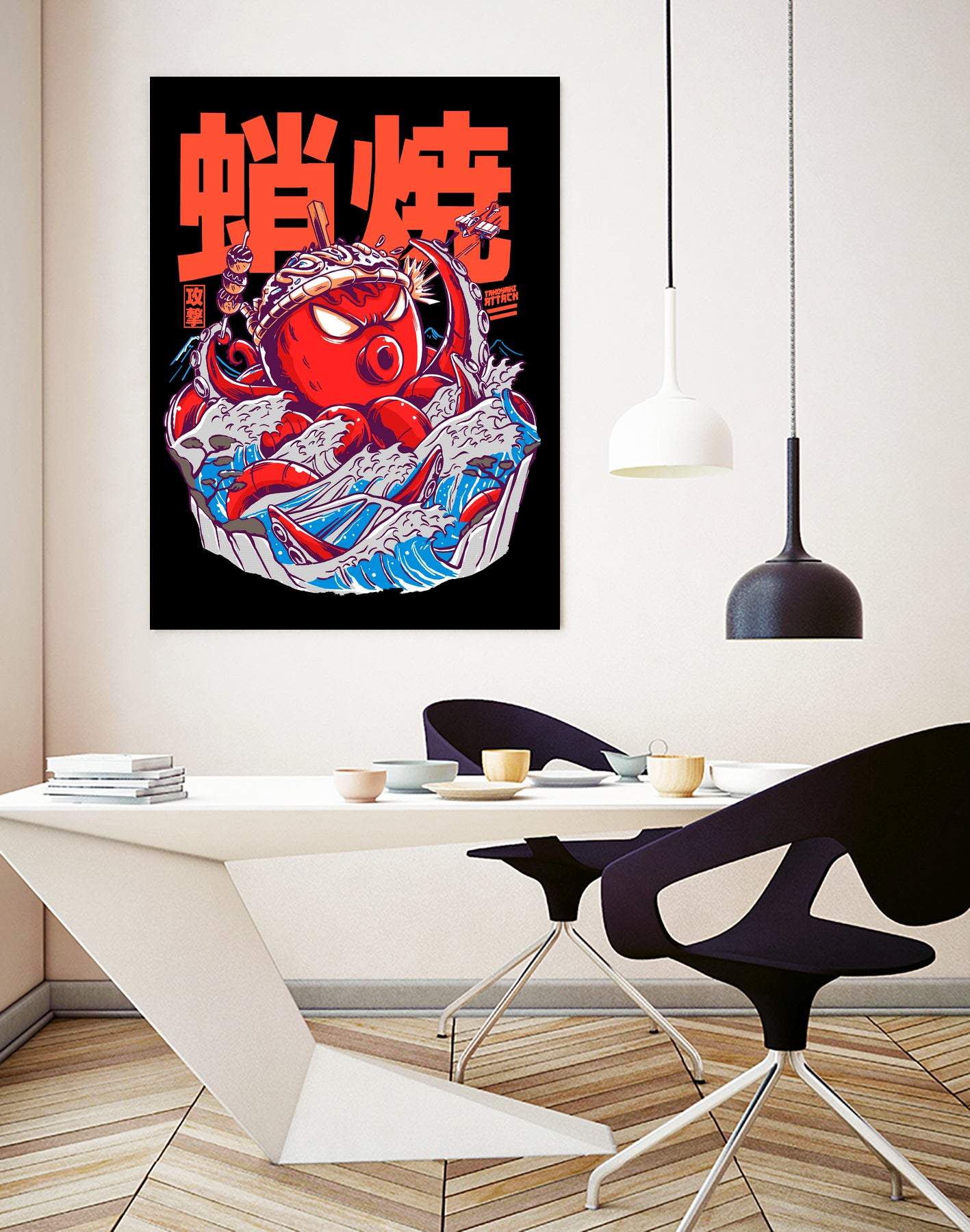 TAKOYAKI ATTACK by Sean R Porter on GIANT ART - black vector illustration
