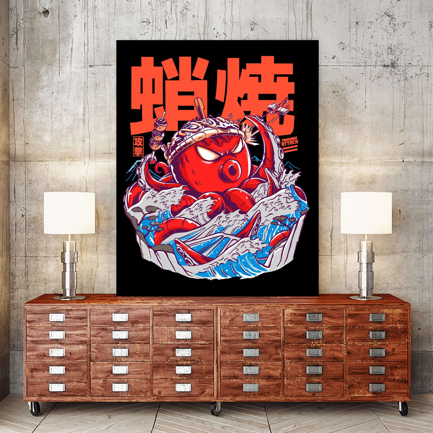 TAKOYAKI ATTACK by Sean R Porter on GIANT ART - black vector illustration