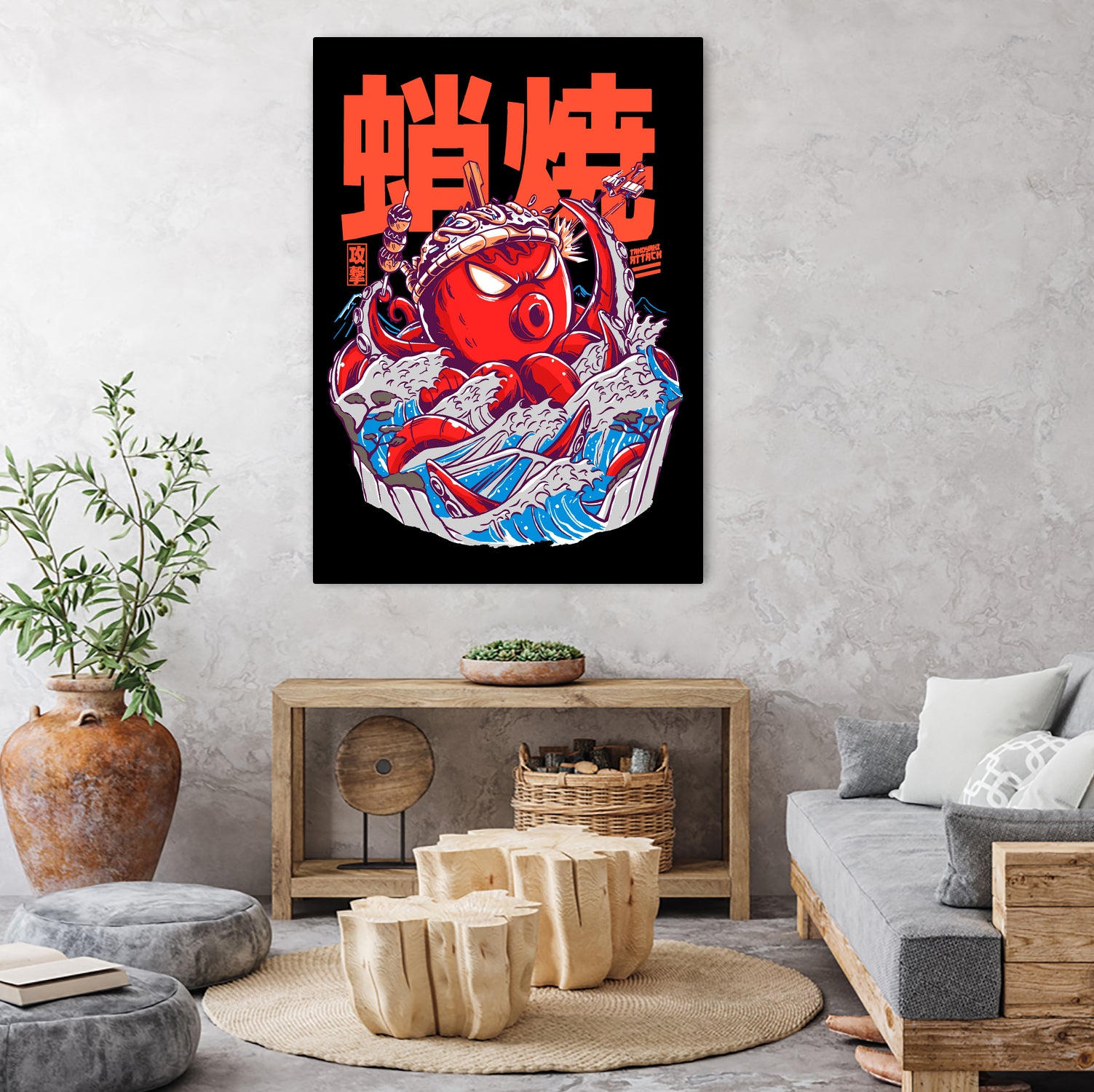 TAKOYAKI ATTACK by Sean R Porter on GIANT ART - black vector illustration