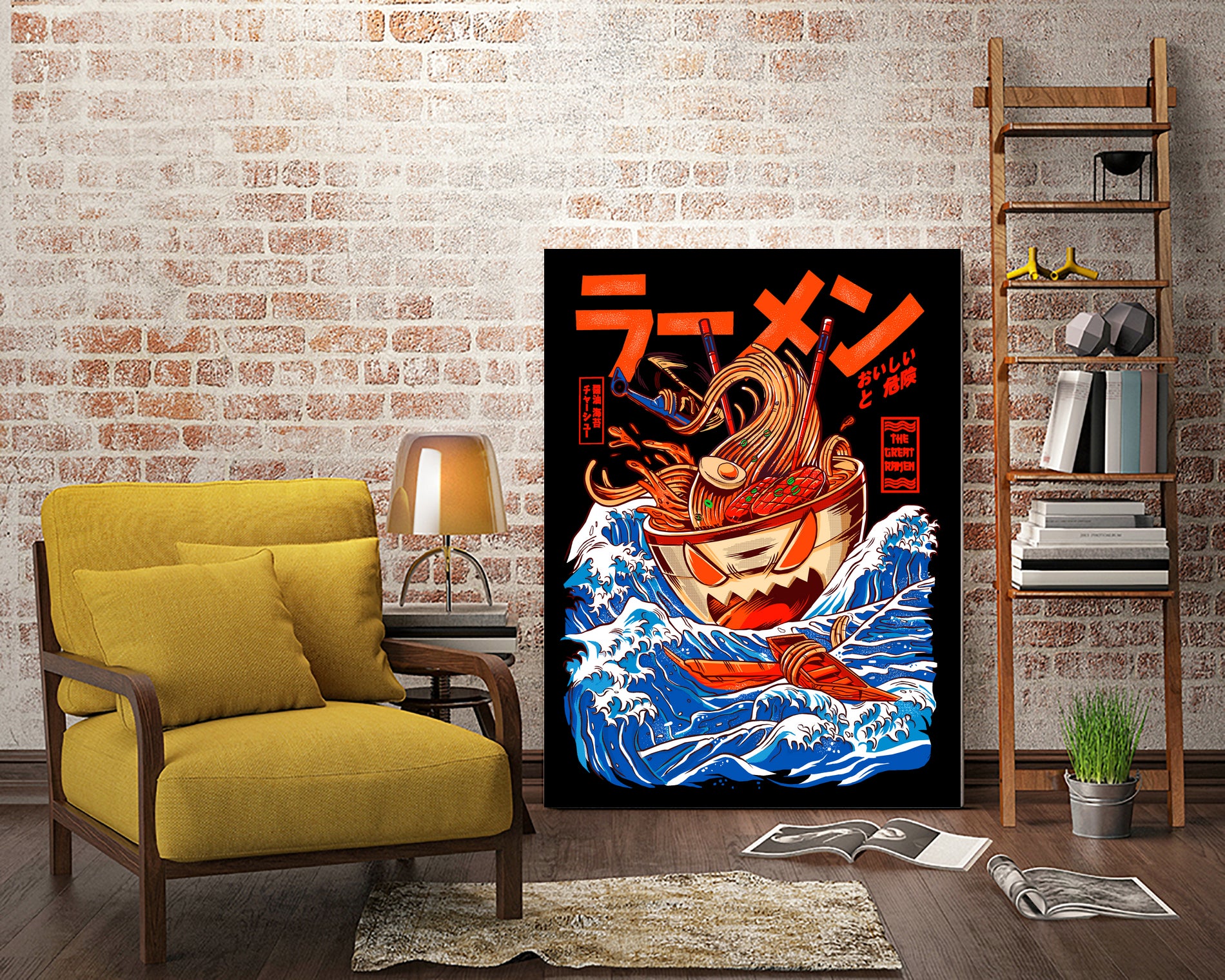 THE GREAT RAMEN OFF KANAGA by Sean R Porter on GIANT ART - white digital drawing