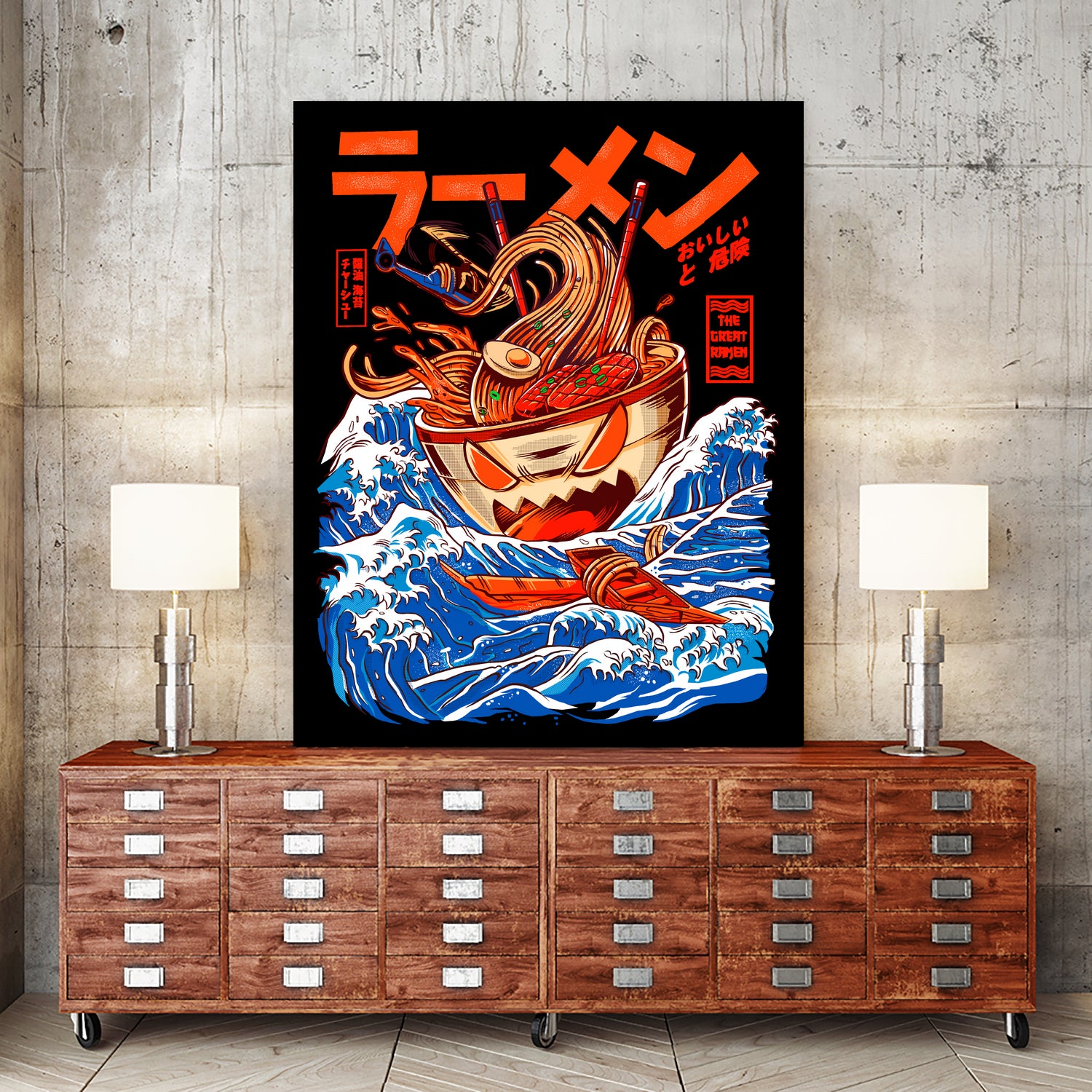 THE GREAT RAMEN OFF KANAGA by Sean R Porter on GIANT ART - white digital drawing