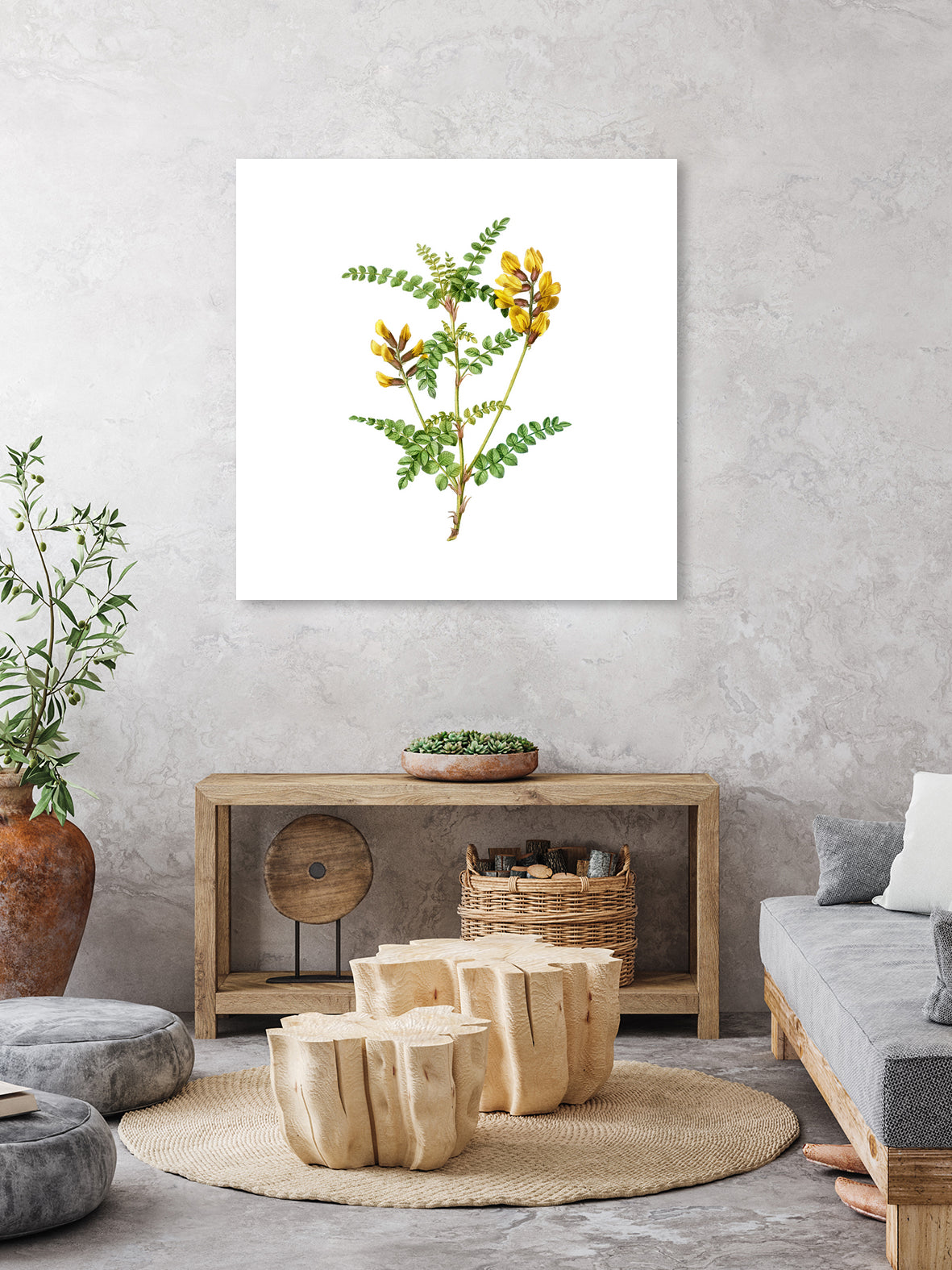 Vintage Calophaca Wolgarica Botanical Illustration by Raul Andre Petrasanta on GIANT ART - yellow mixed media