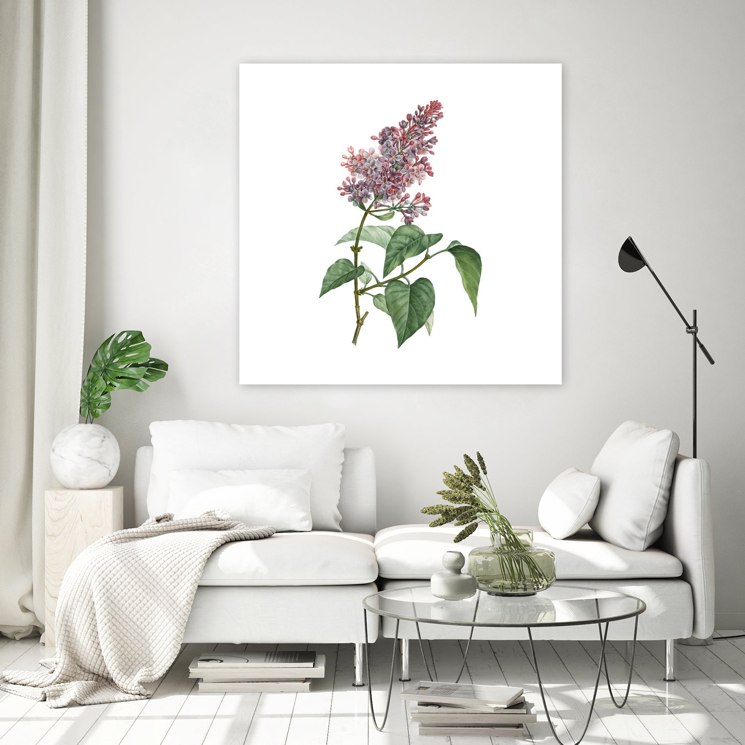 Vintage Common Pink Lilac Plant Botanical Illustratio by Raul Andre Petrasanta on GIANT ART - pink mixed media