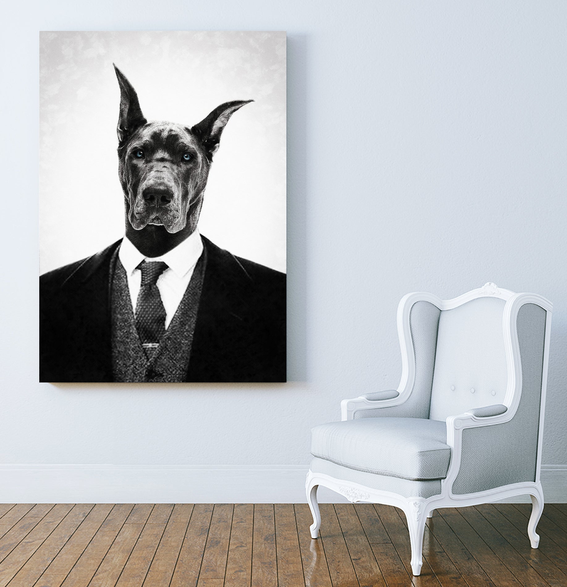 Black dog portrait ... by Menelaos Trompoukis on GIANT ART - white digital painting