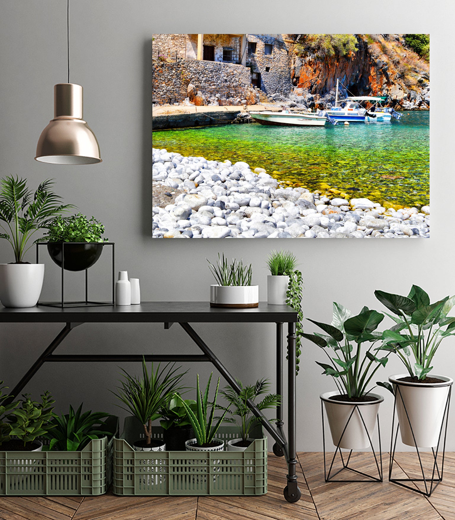 alypa beach mani greece by Haris Kavalla on GIANT ART - green photo illustration