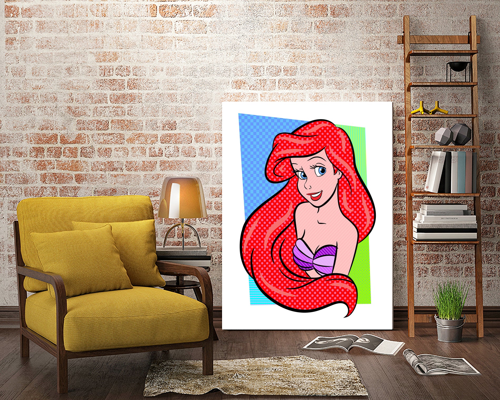 Ariel | The Little Mermaid | Pop Art by William Cuccio on GIANT ART - red digital painting