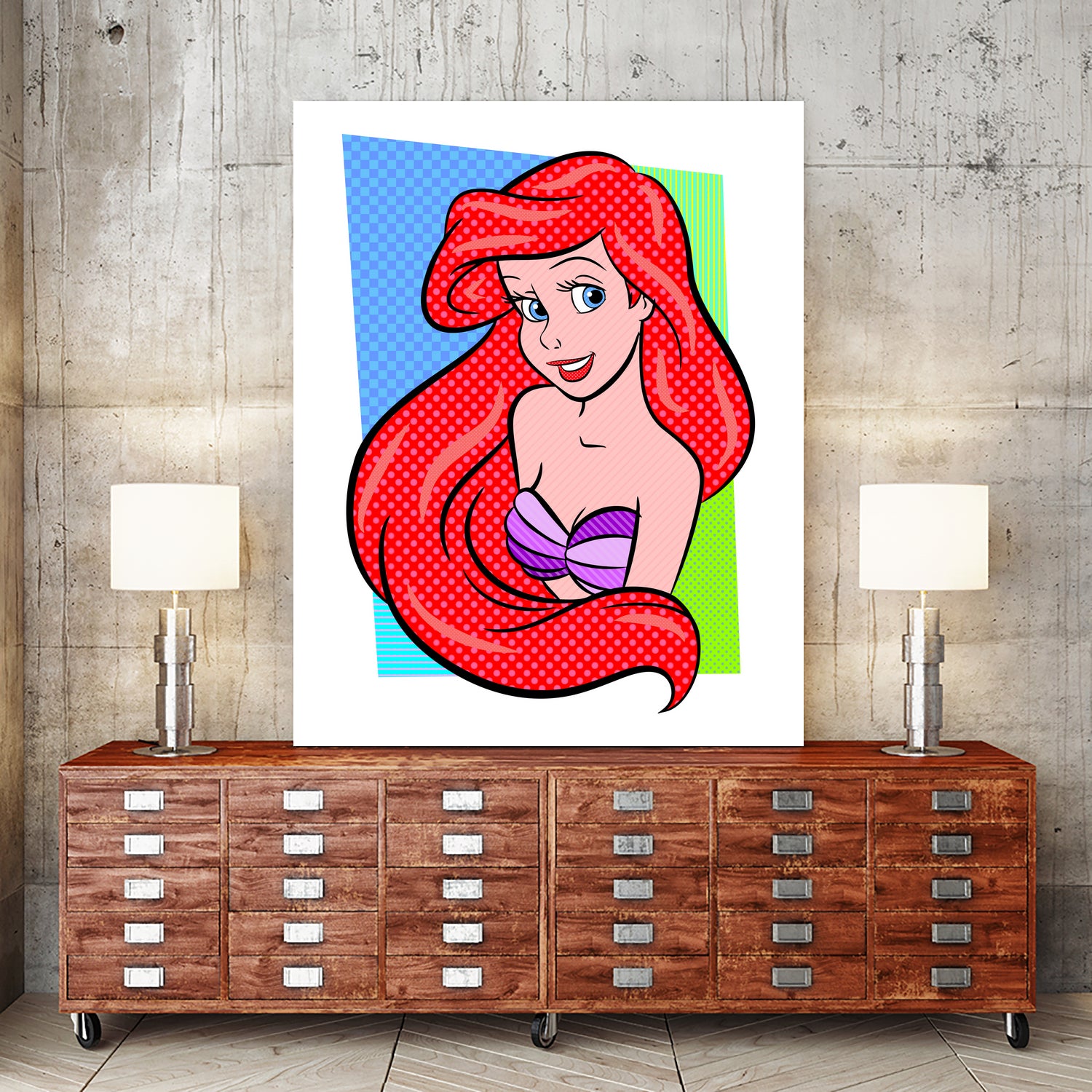 Ariel | The Little Mermaid | Pop Art by William Cuccio on GIANT ART - red digital painting