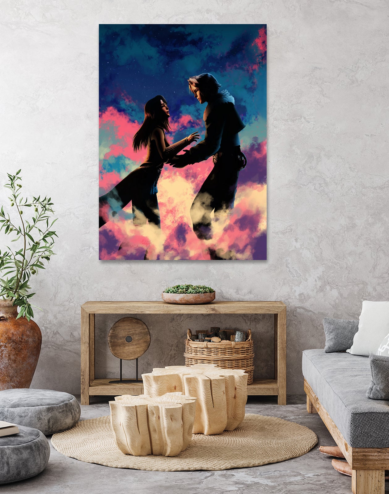 Squall and Rinoa couple FFVIII by MCAshe 24 on GIANT ART - blue digital painting