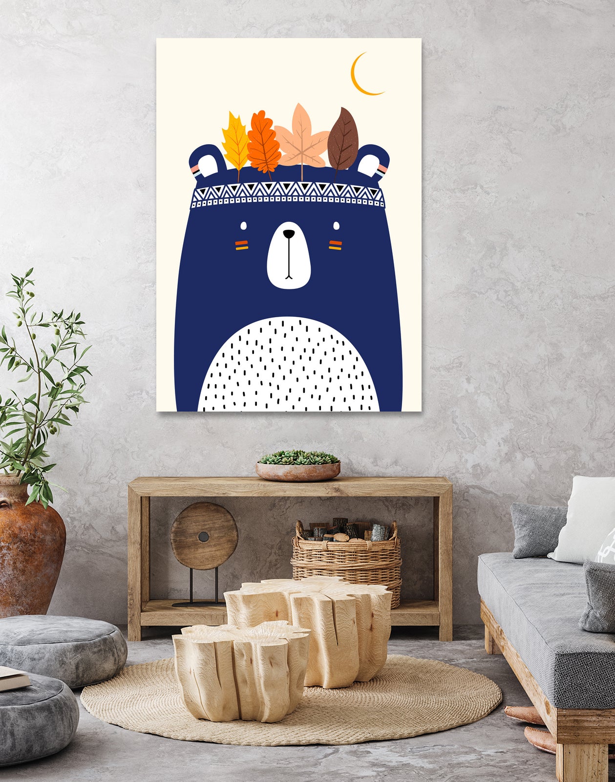 Brave Bear by Boris Draschoff on GIANT ART - blue digital drawing