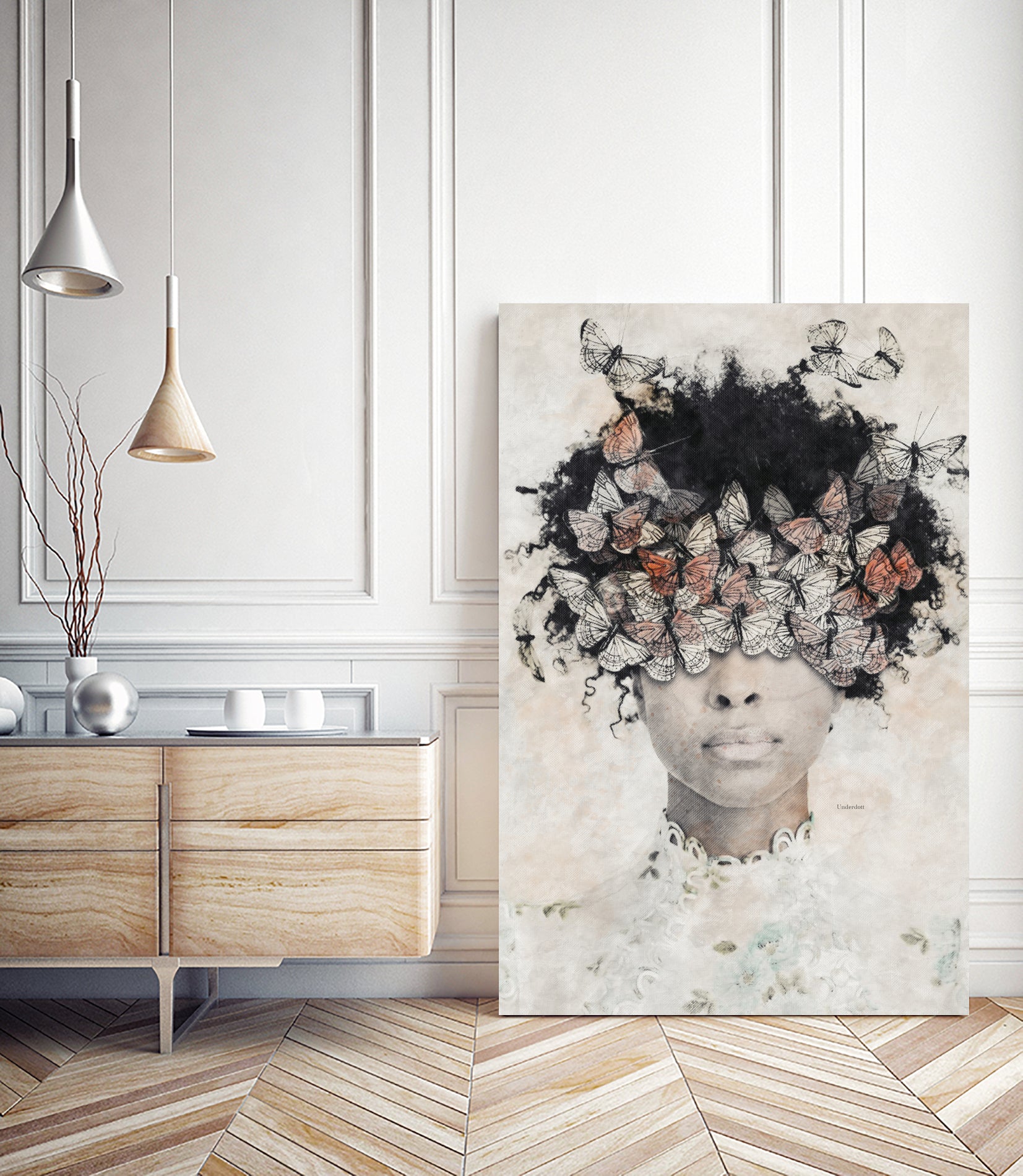 BEAUTY AND BUTTERFLIES by Menelaos Trompoukis on GIANT ART - brown digital painting