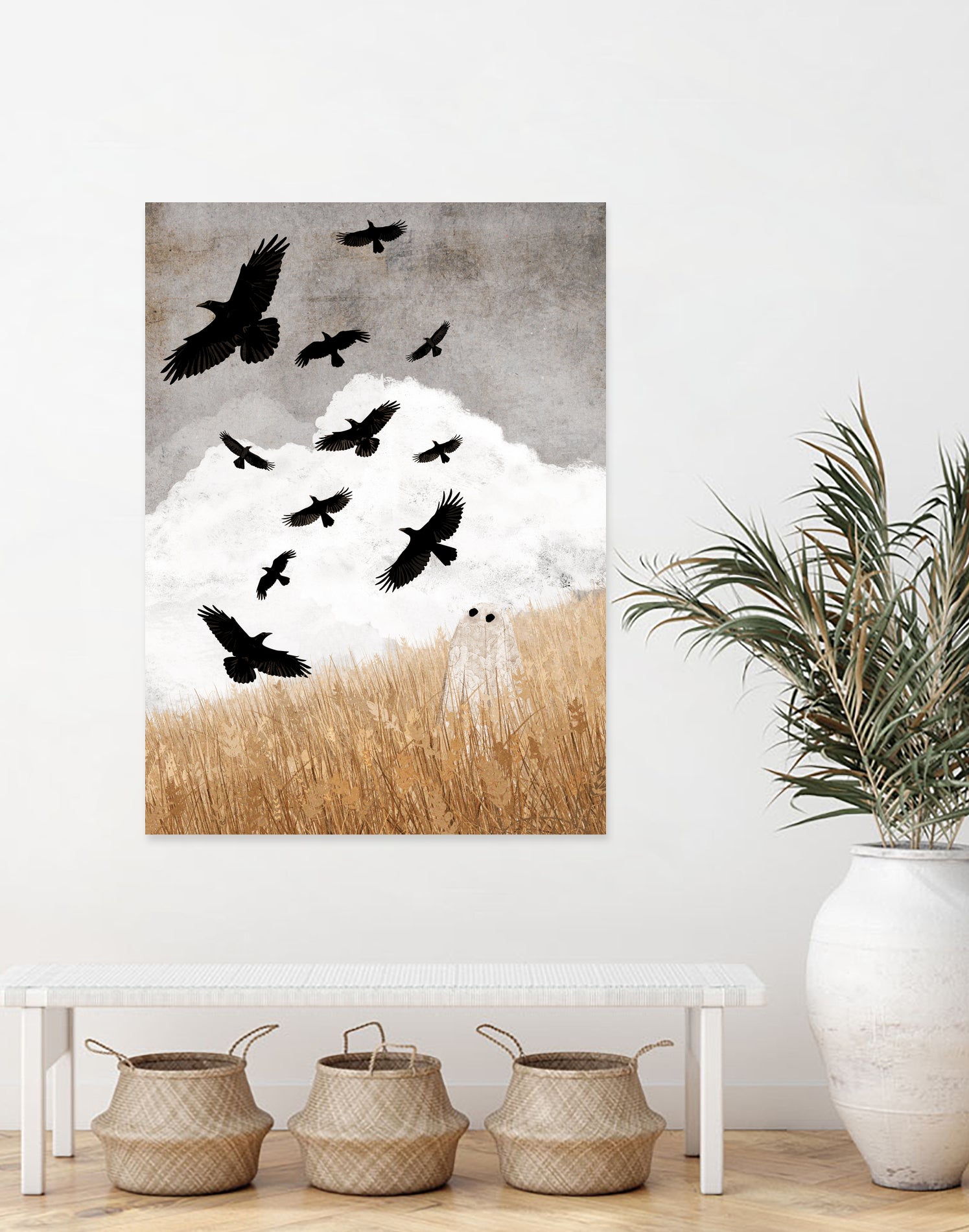 Walter and The Crows by Katherine Blower on GIANT ART - gray digital painting