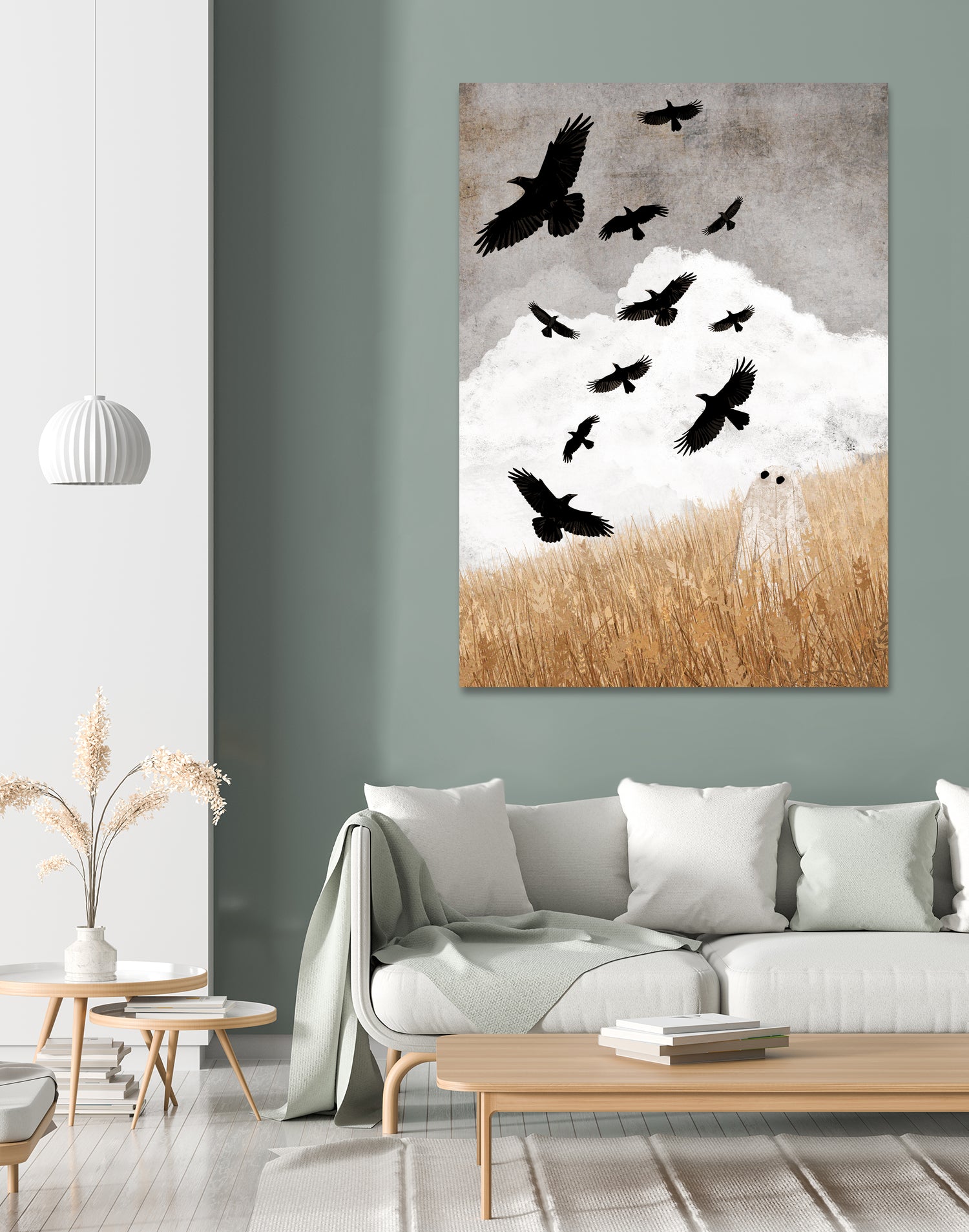 Walter and The Crows by Katherine Blower on GIANT ART - gray digital painting