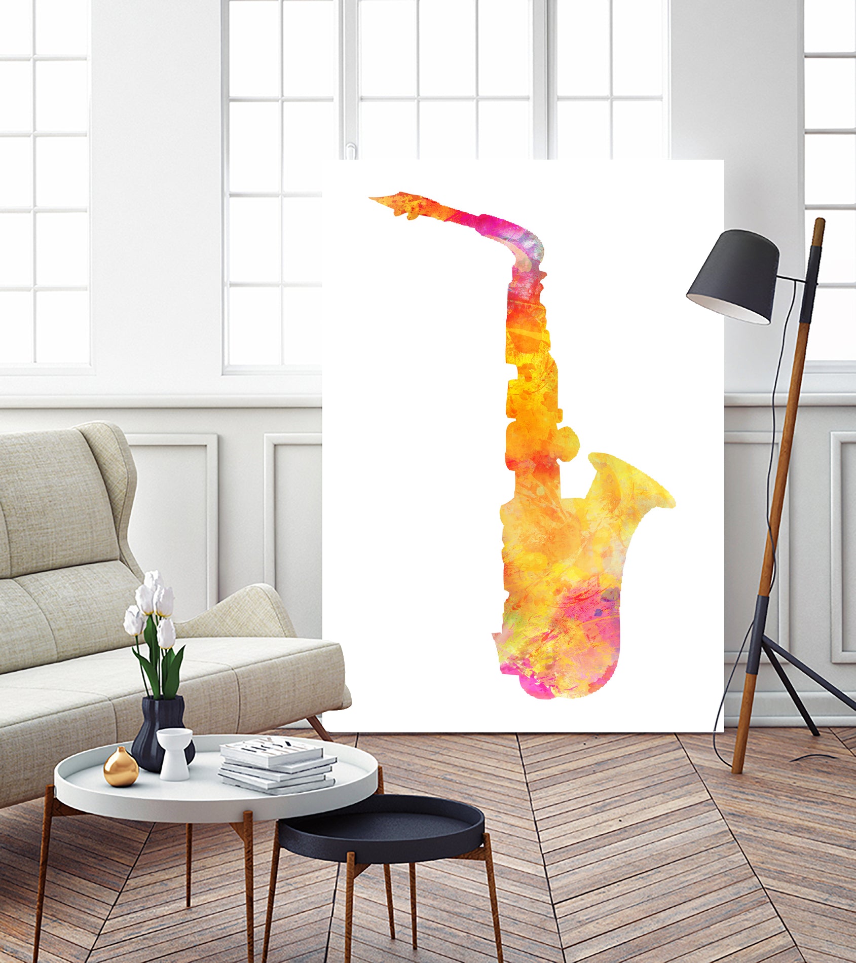 saxophone by Justyna Jaszke on GIANT ART - yellow digital painting