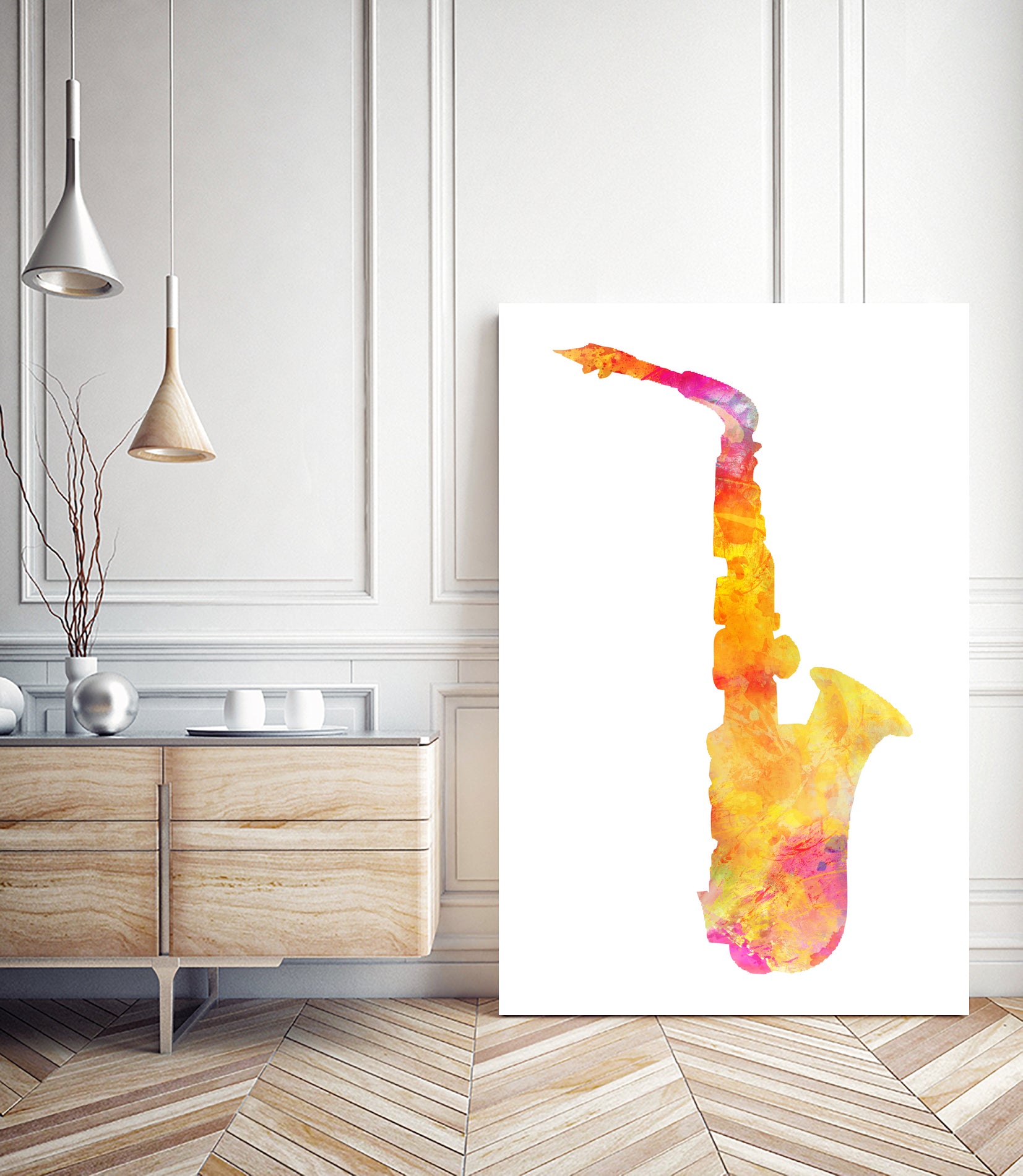 saxophone by Justyna Jaszke on GIANT ART - yellow digital painting