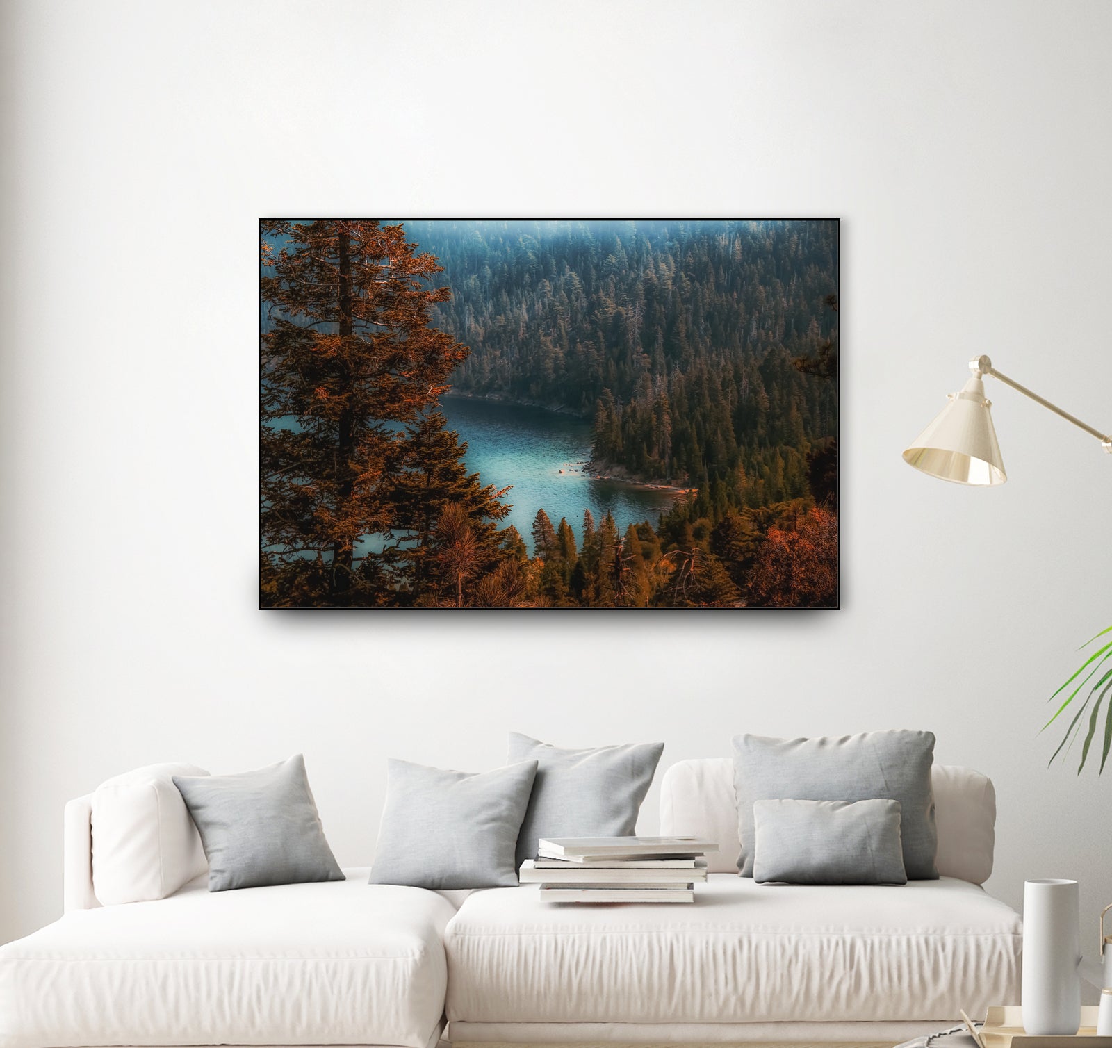 pine tree at Emerald Bay Lake Tahoe California USA by sutee monchitnukul on GIANT ART - red photo manipulation