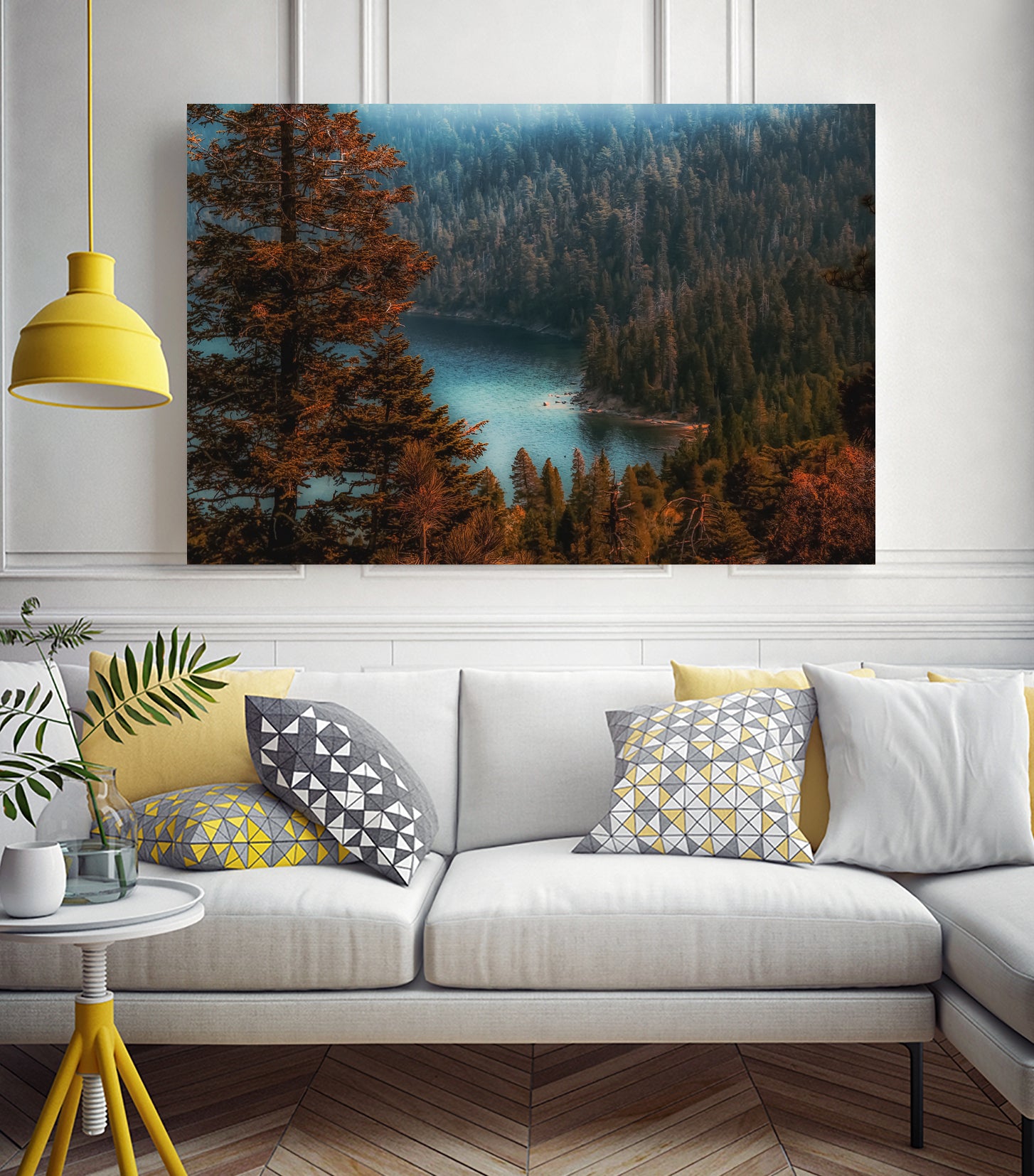 pine tree at Emerald Bay Lake Tahoe California USA by sutee monchitnukul on GIANT ART - red photo manipulation