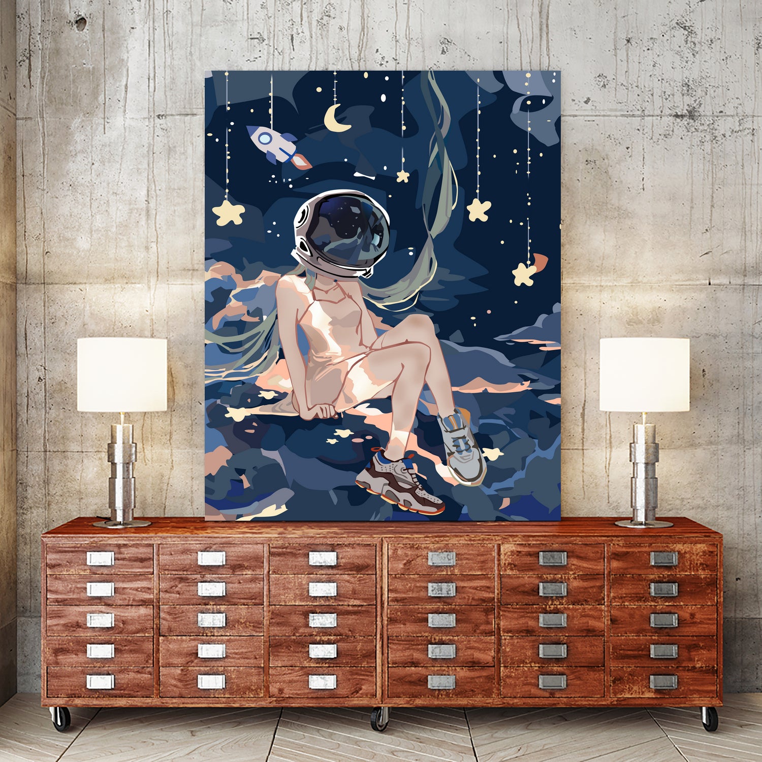 Astronaut Miku by rudy hermawan on GIANT ART - blue character design