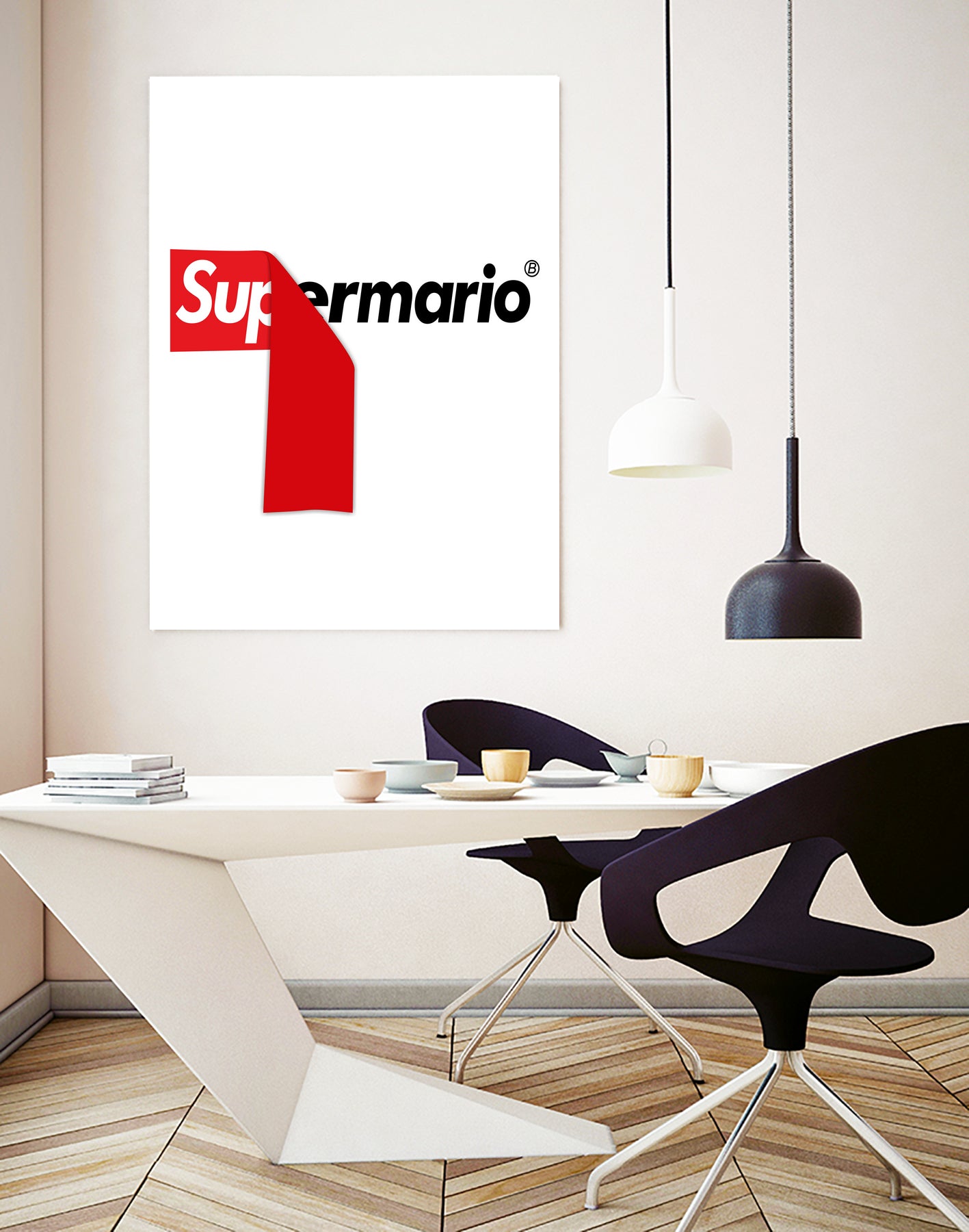 Supreme Mario by Rogelio I Luis on GIANT ART - white typography