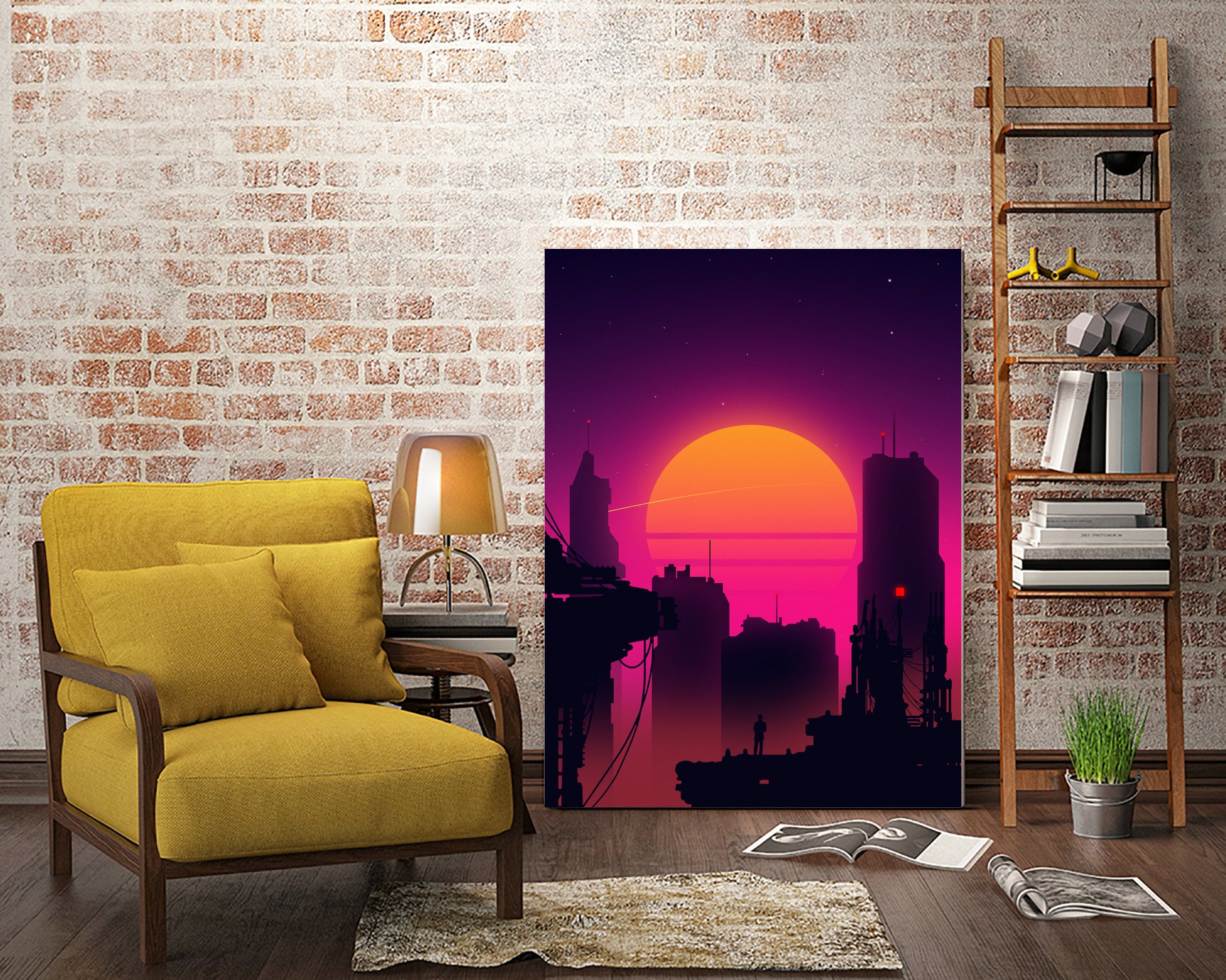 Retrowave City sunset by Muhammad Daffa Umar on GIANT ART - white photo illustration