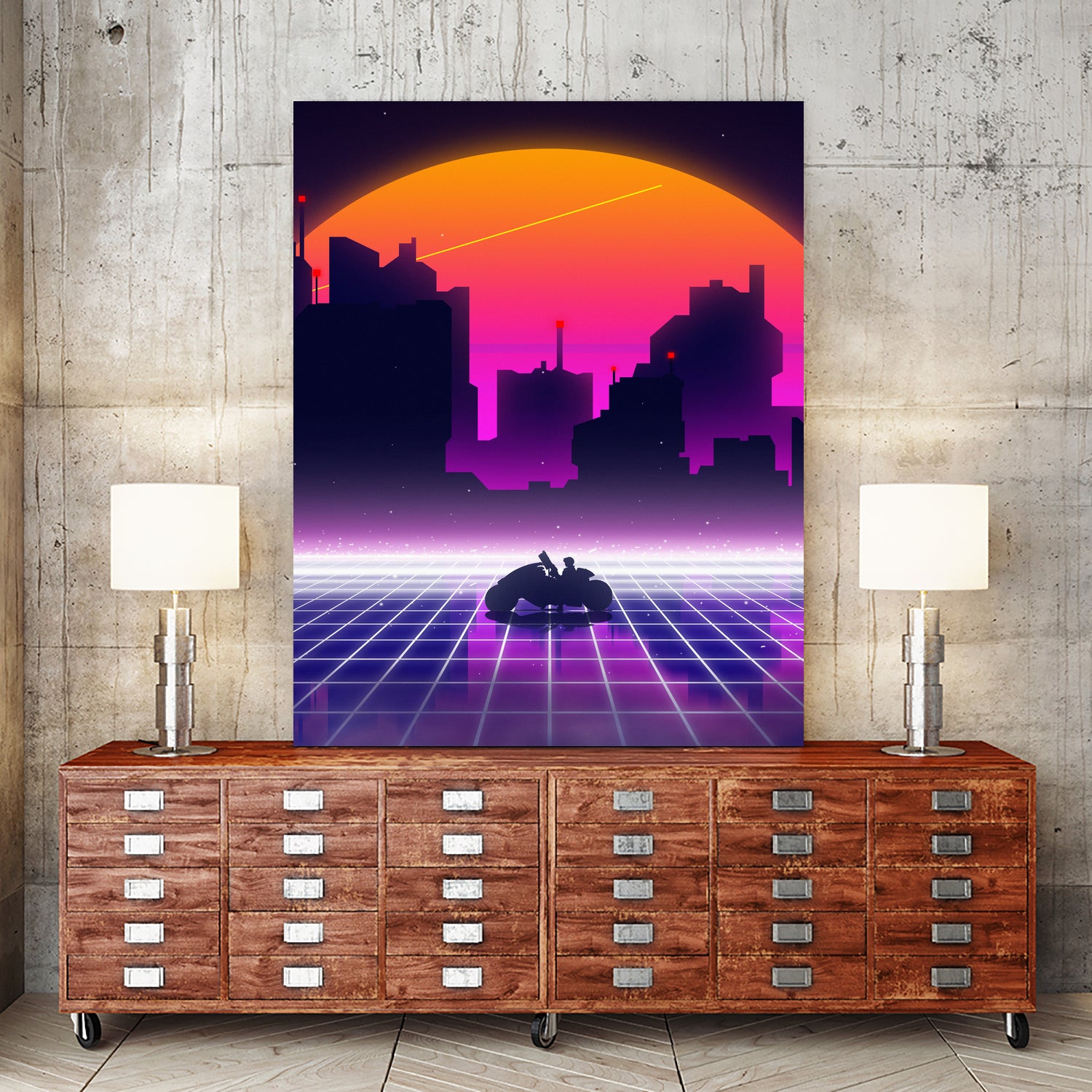 akira retrowave sunset by Muhammad Daffa Umar on GIANT ART - white photo manipulation