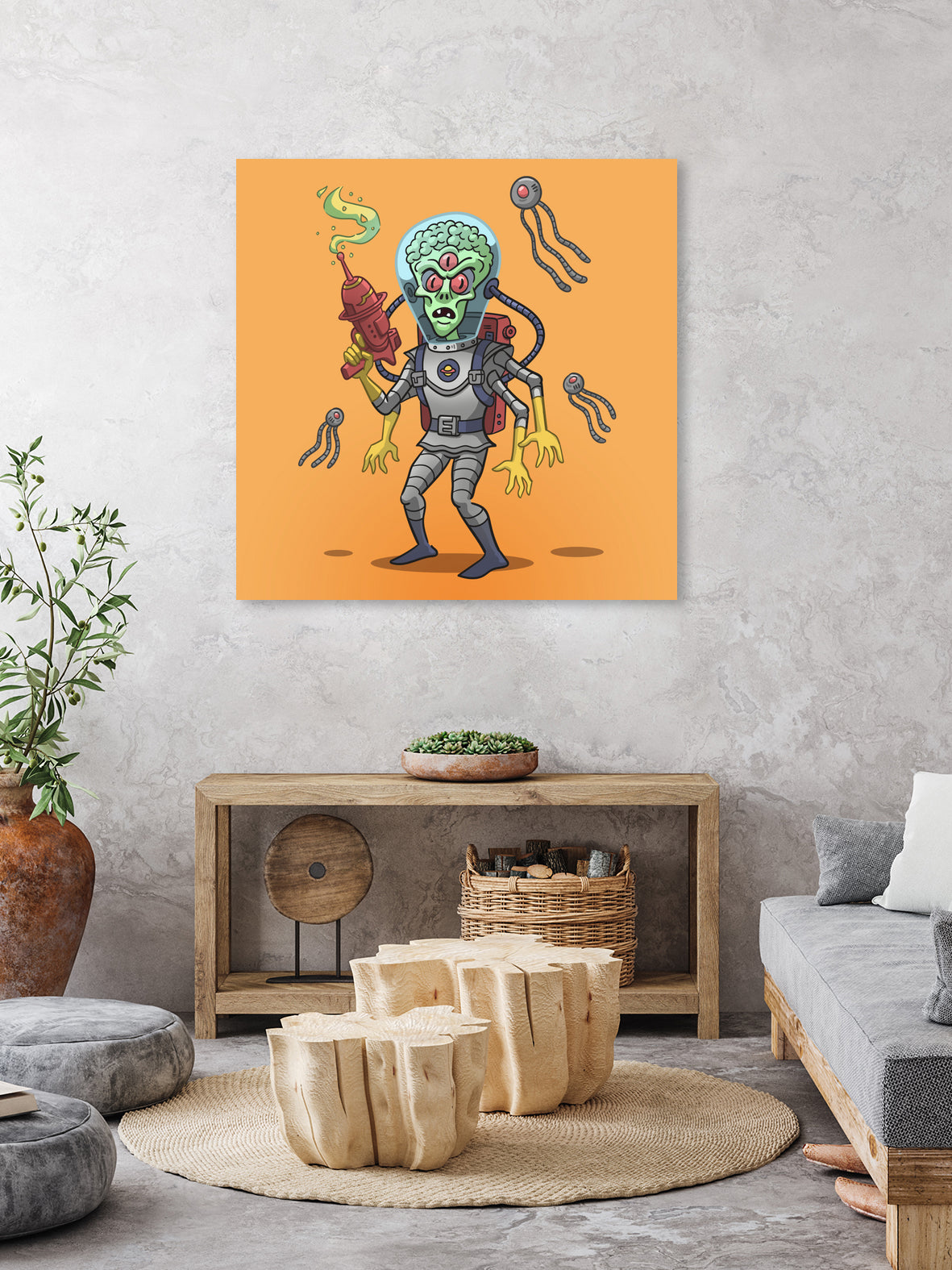 Alien by Matias Molusko on GIANT ART - orange digital drawing