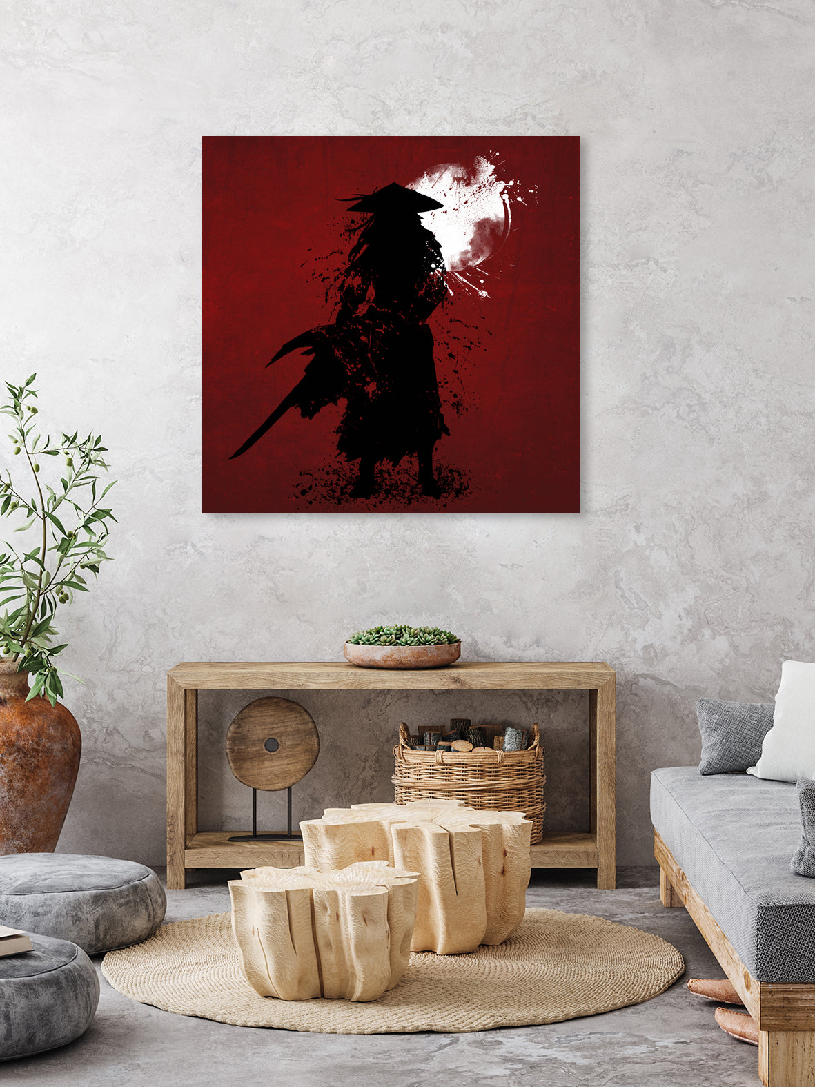 Samurai by Ilya Danilov on GIANT ART - red digital painting