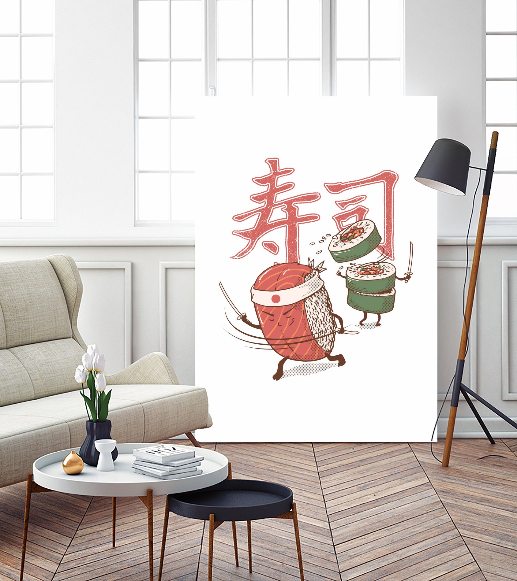 Sushi Warrior by Afif Quilimo on GIANT ART - white digital drawing