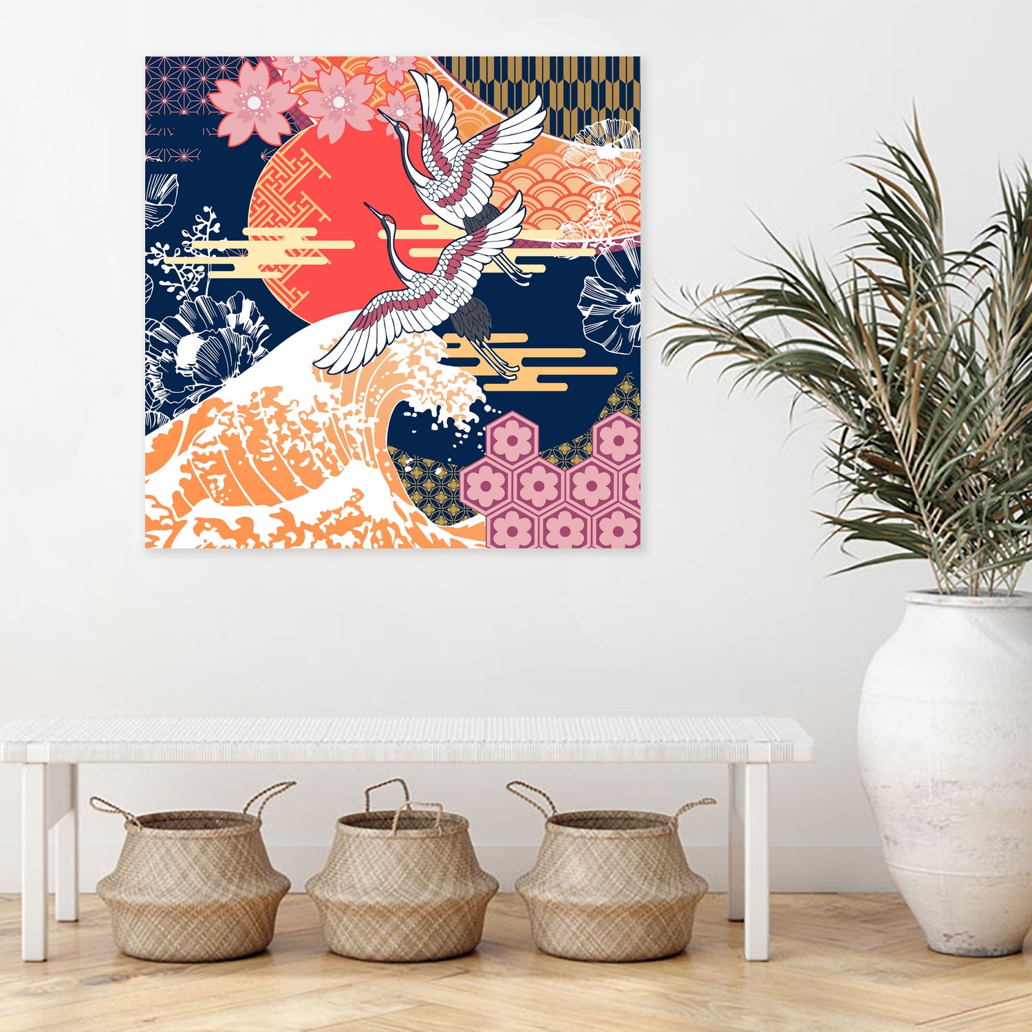 Moon and Crane by ROMA TIMBREZA on GIANT ART - blue digital drawing