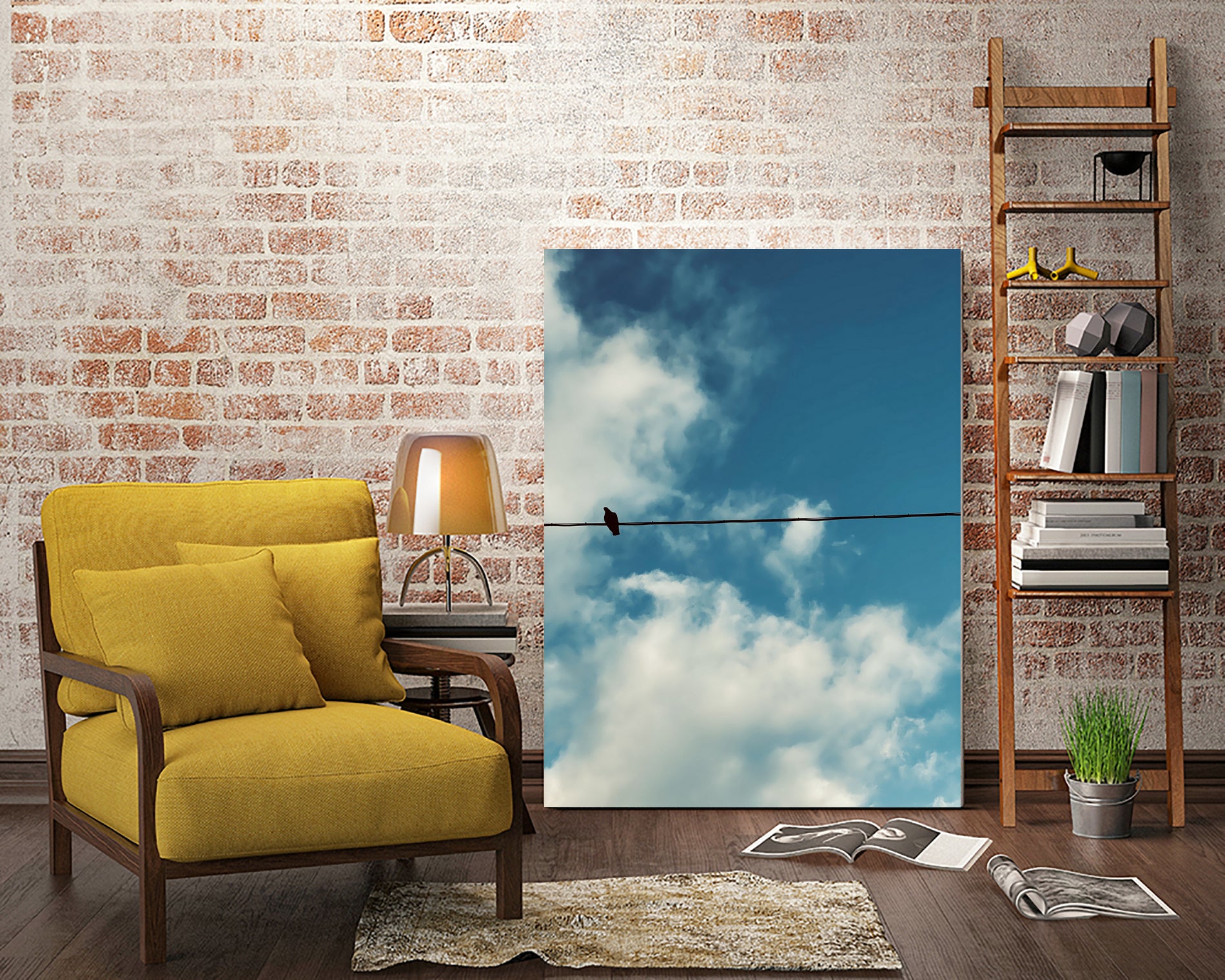 The lonely bird by Tiago França on GIANT ART - blue photo illustration